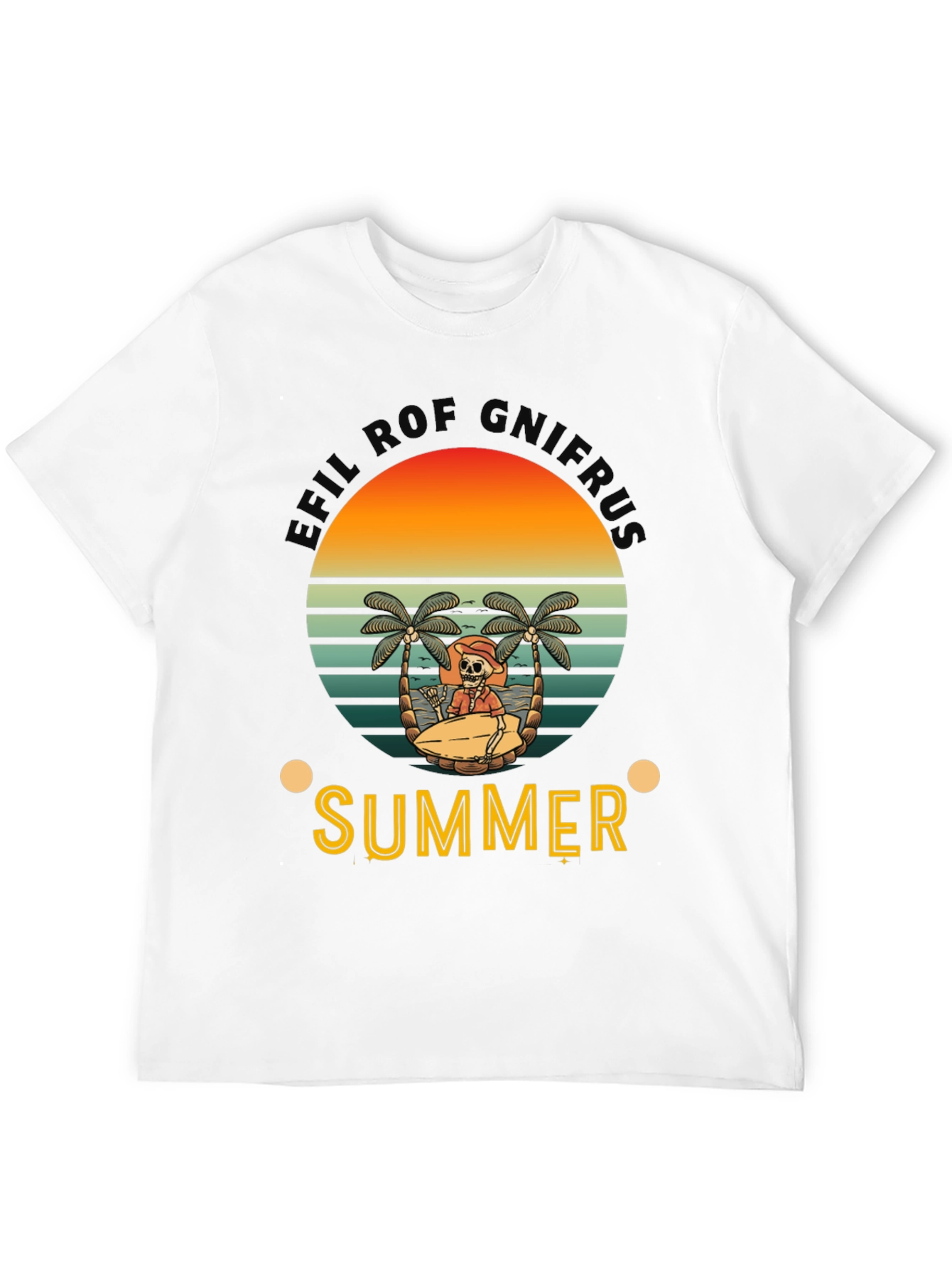 Summer Vibes Skeleton Graphic Tee