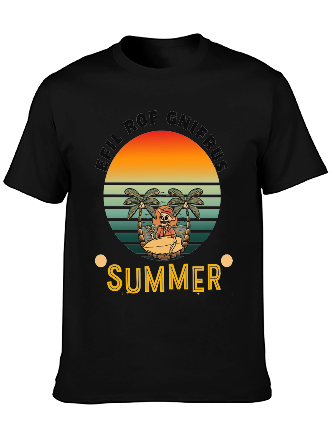 Summer Vibes Skeleton Graphic Tee