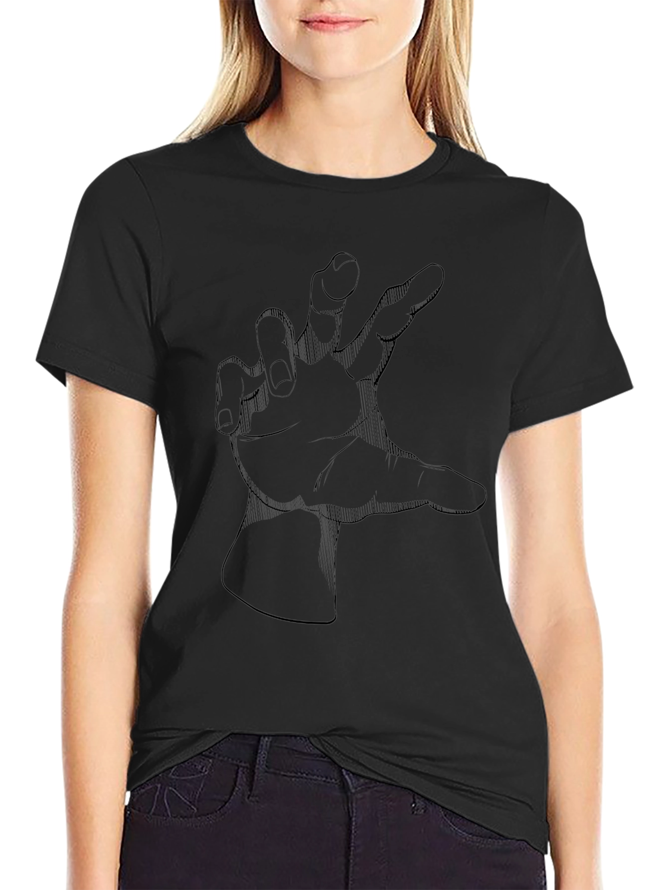 Black Graphic Tee - Hand Design