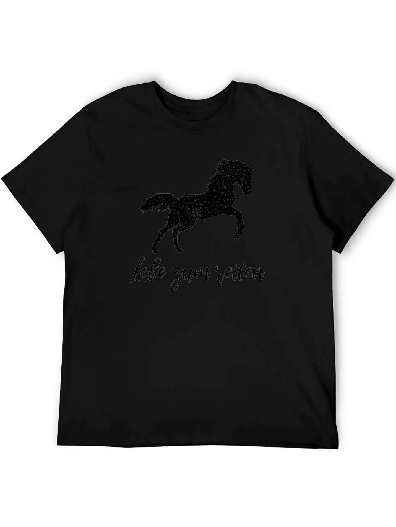 Equestrian Black T-Shirt - Lebe zum Reiten