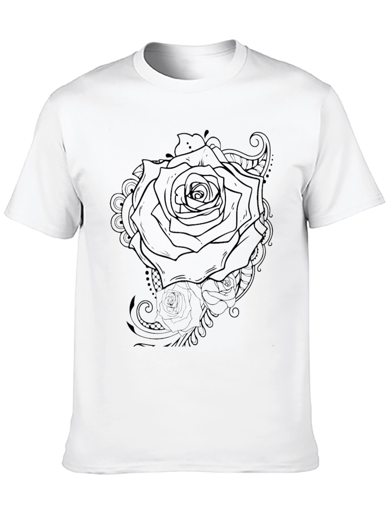 Rose Graphic Black T-Shirt - Stylish Casual Wear
