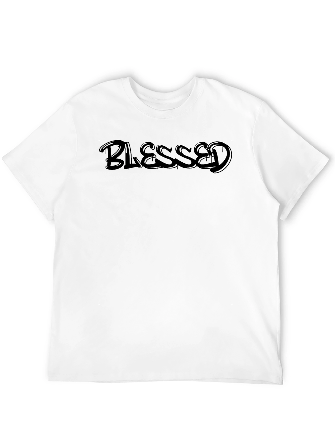 Blessed Black Graphic Tee - Mens Crew Neck