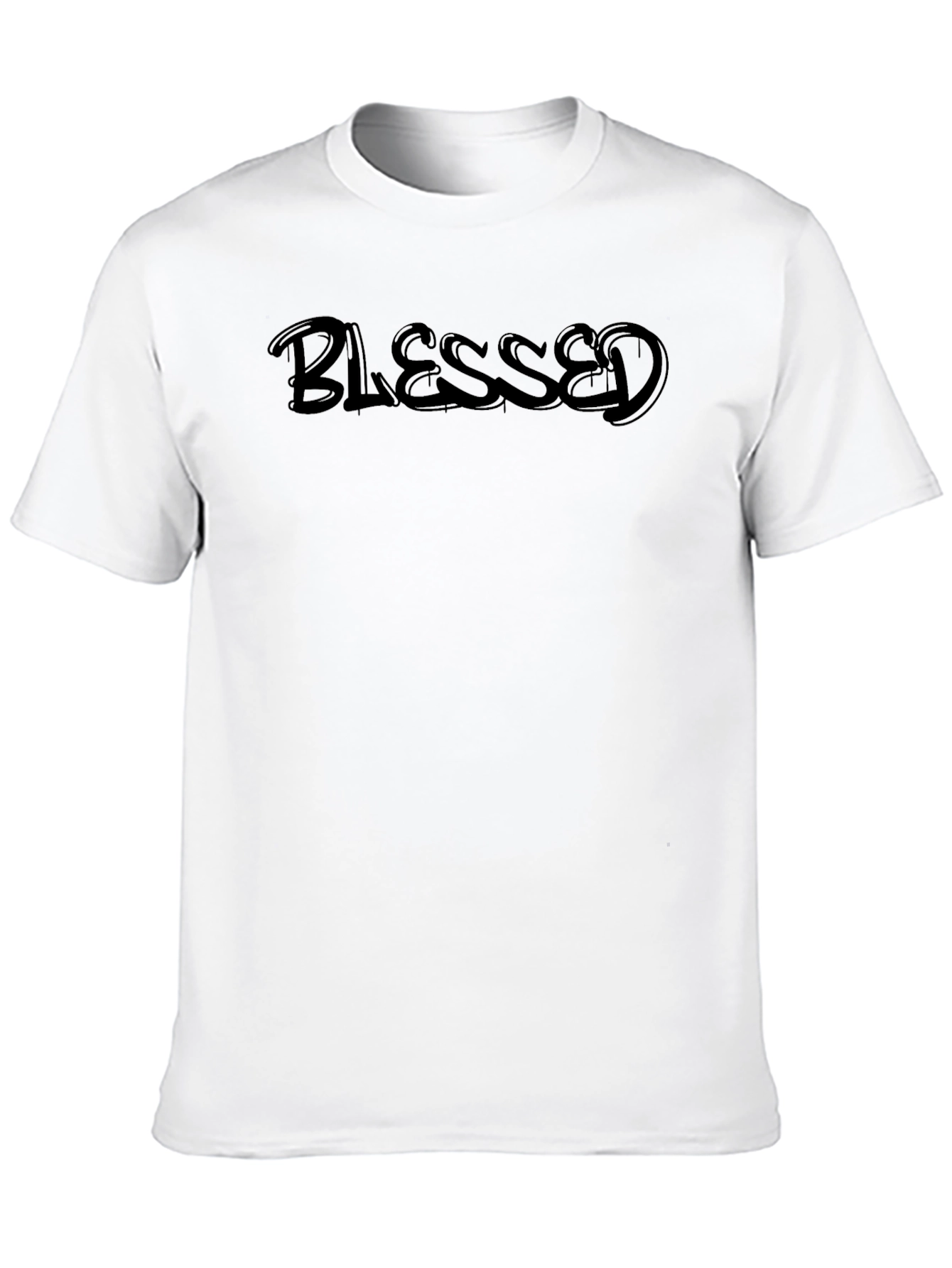Blessed Black Graphic Tee - Mens Crew Neck