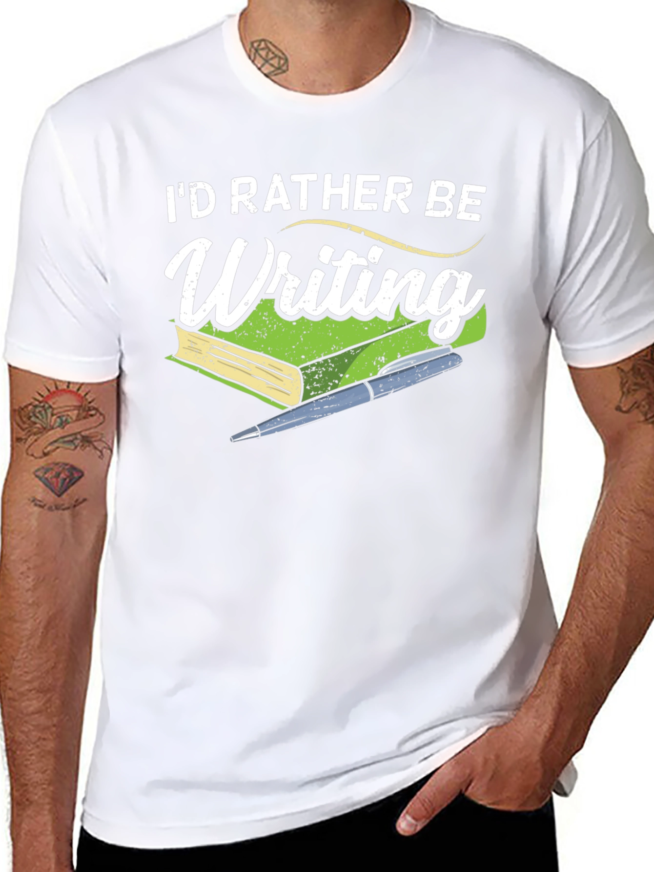Id Rather Be Writing T-Shirt - Book Lover Tee