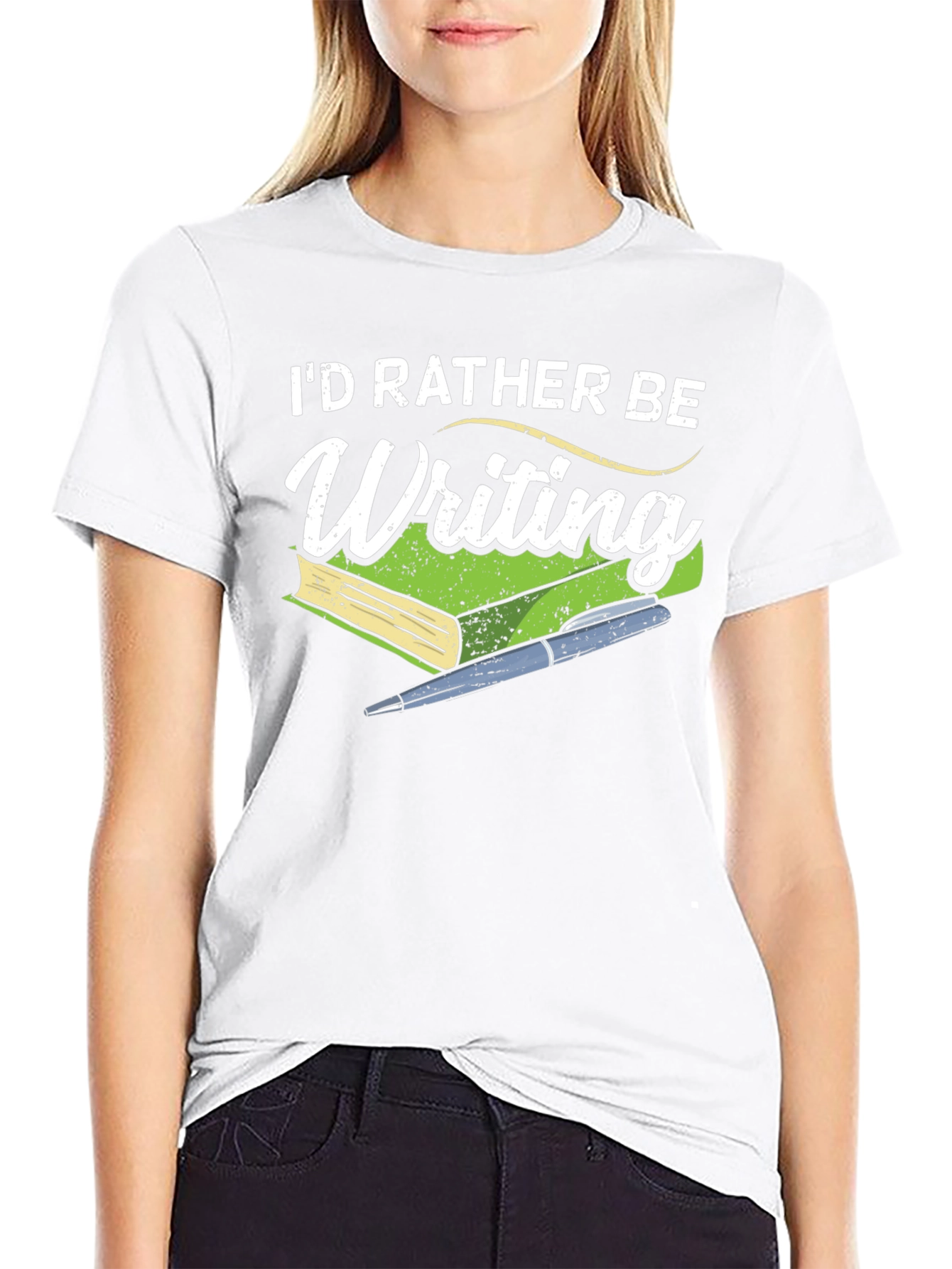 Id Rather Be Writing T-Shirt - Book Lover Tee