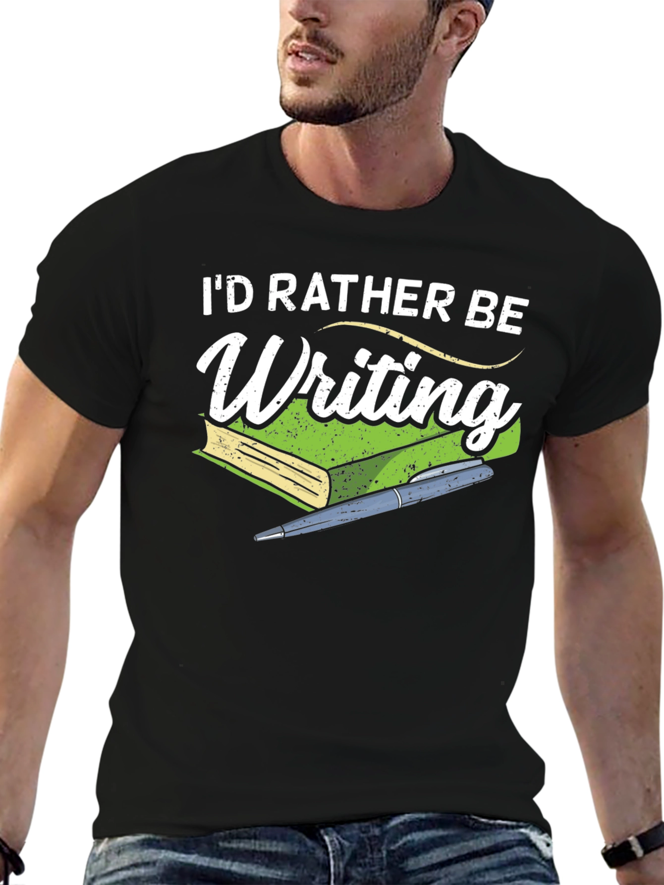 Id Rather Be Writing T-Shirt - Book Lover Tee