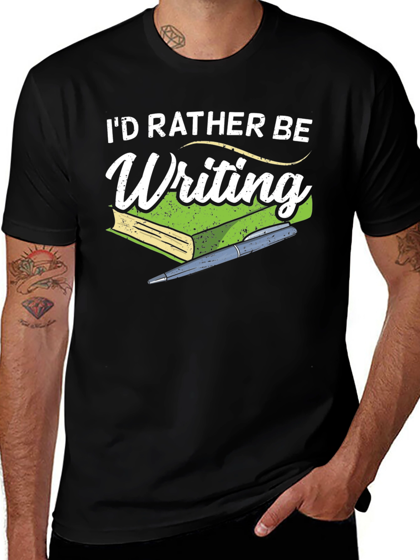 Id Rather Be Writing T-Shirt - Book Lover Tee