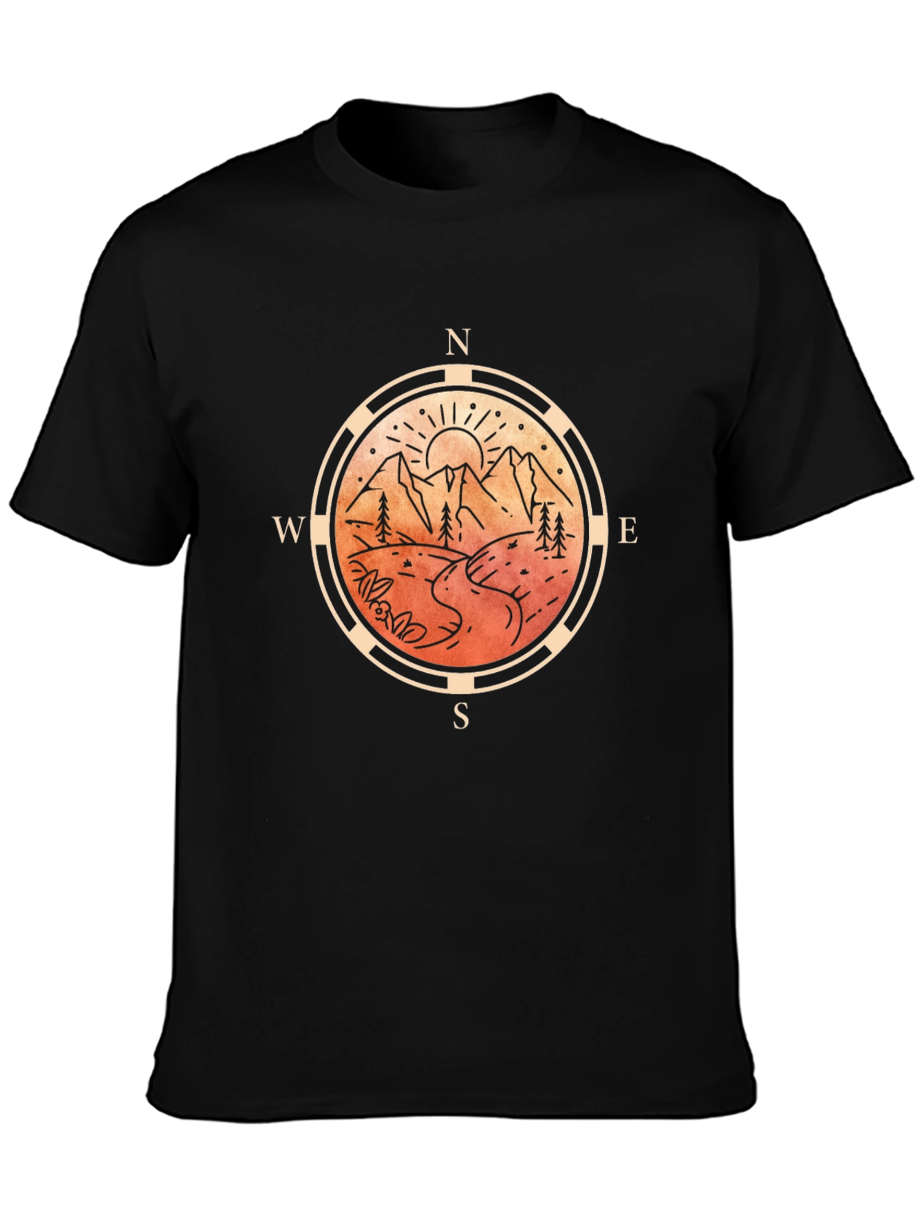 Mountain Compass Graphic Tee - Adventure Awaits!
