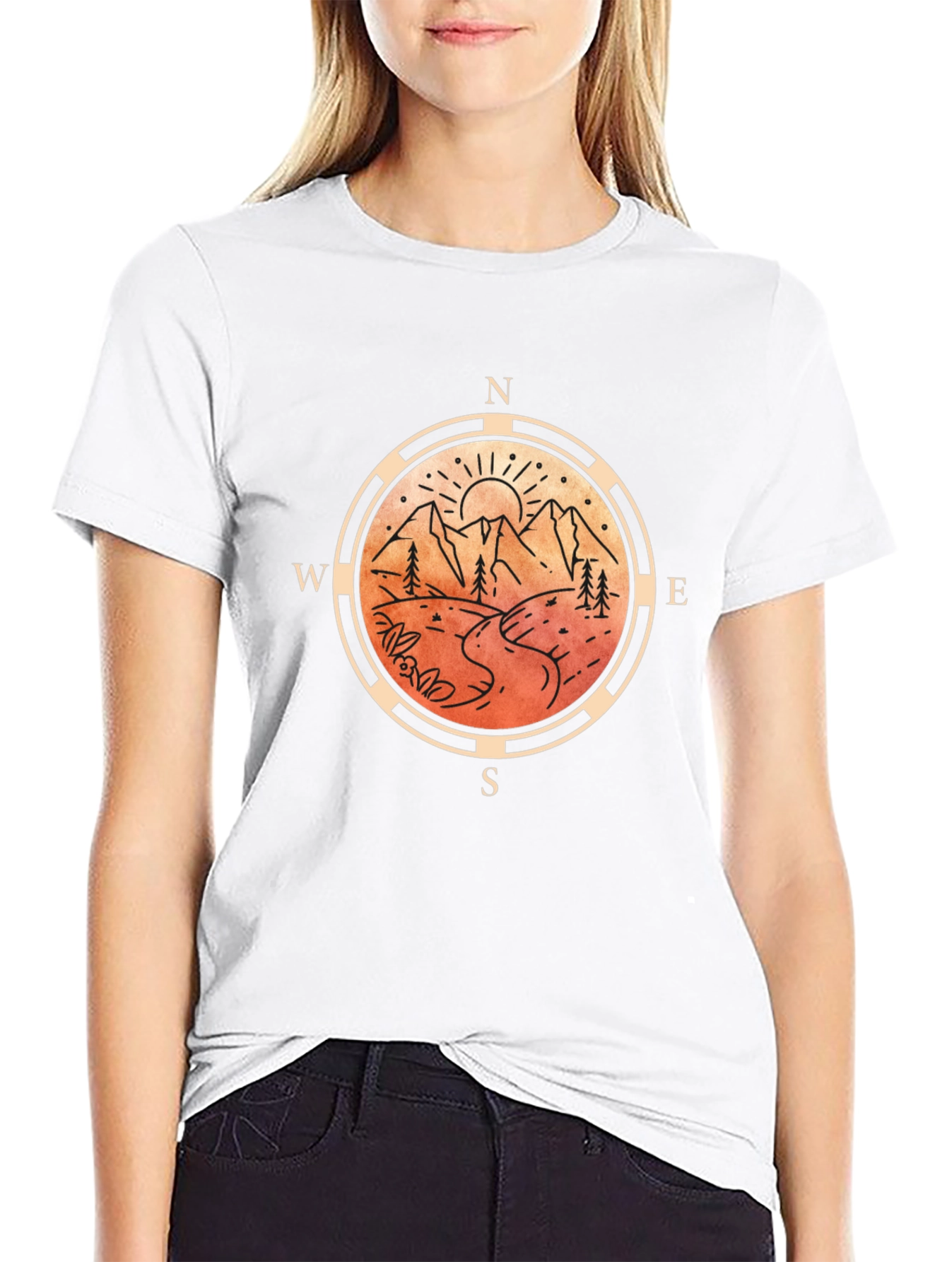Mountain Compass Graphic Tee - Adventure Awaits!
