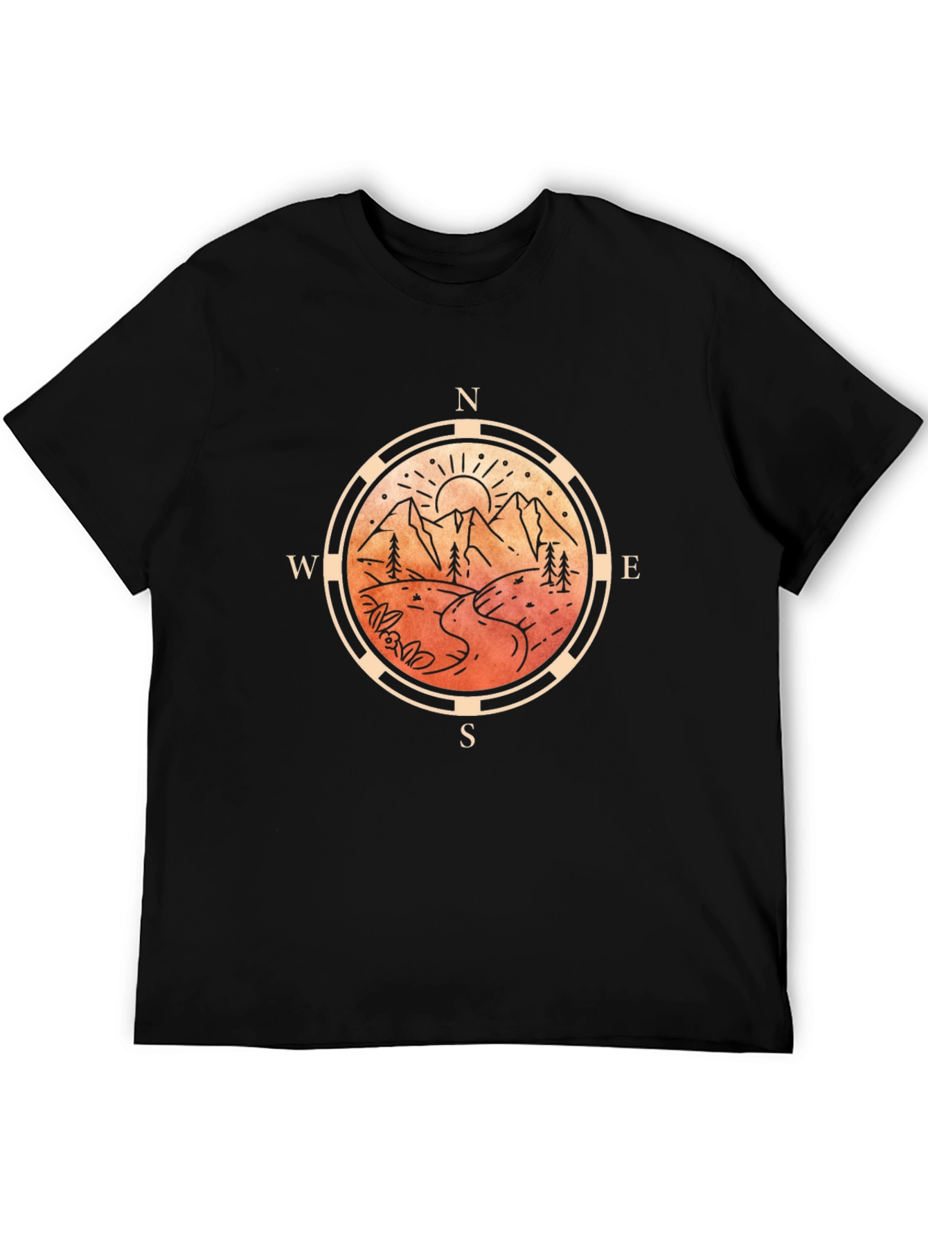 Mountain Compass Graphic Tee - Adventure Awaits!