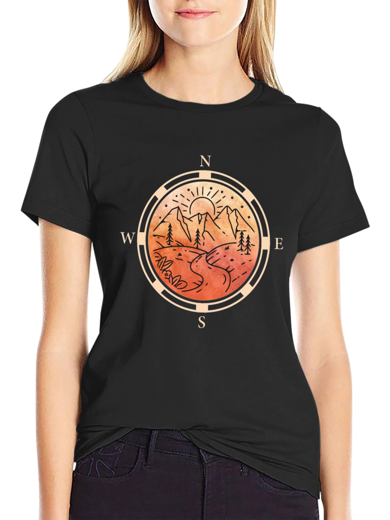 Mountain Compass Graphic Tee - Adventure Awaits!