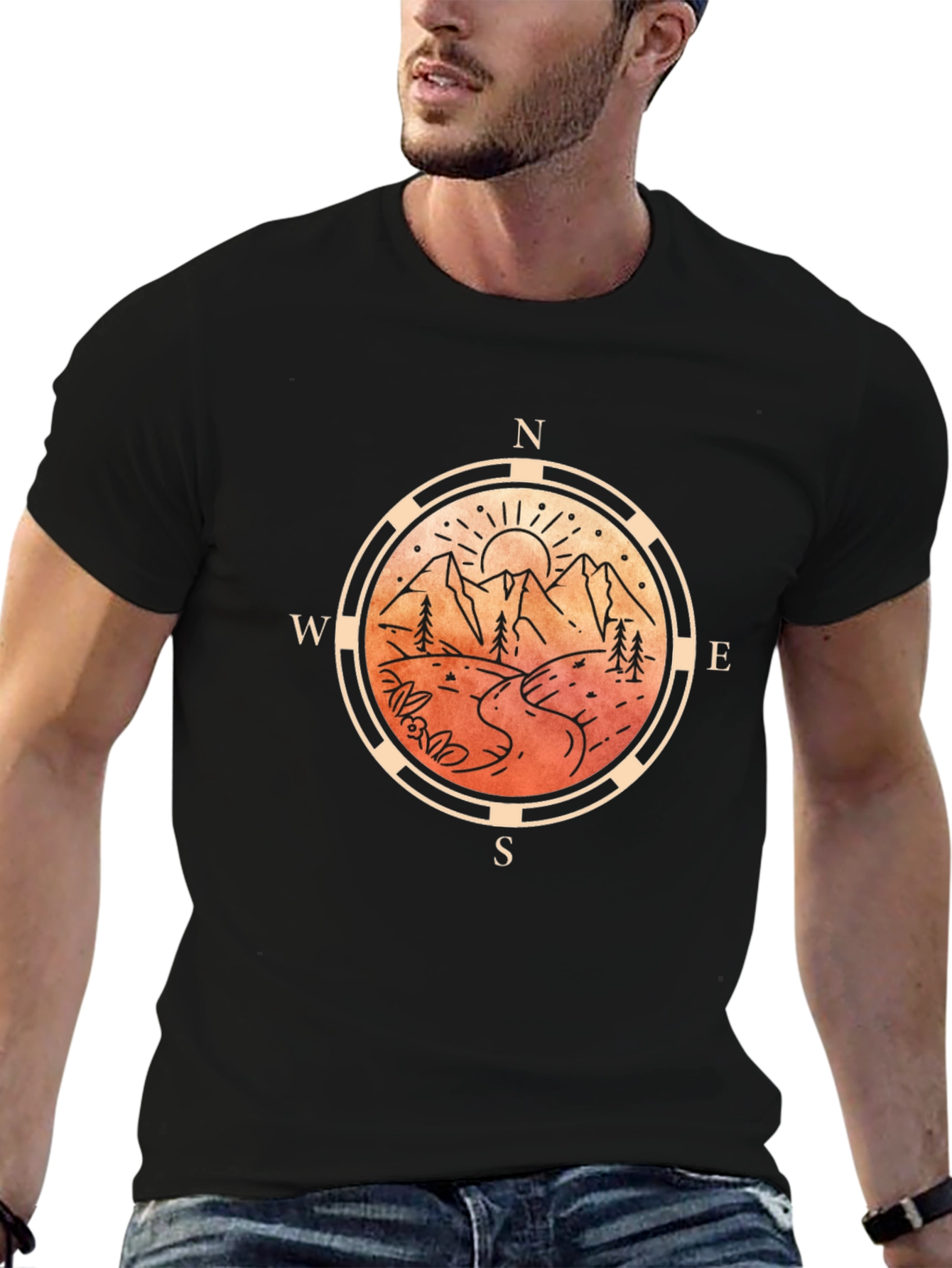 Mountain Compass Graphic Tee - Adventure Awaits!