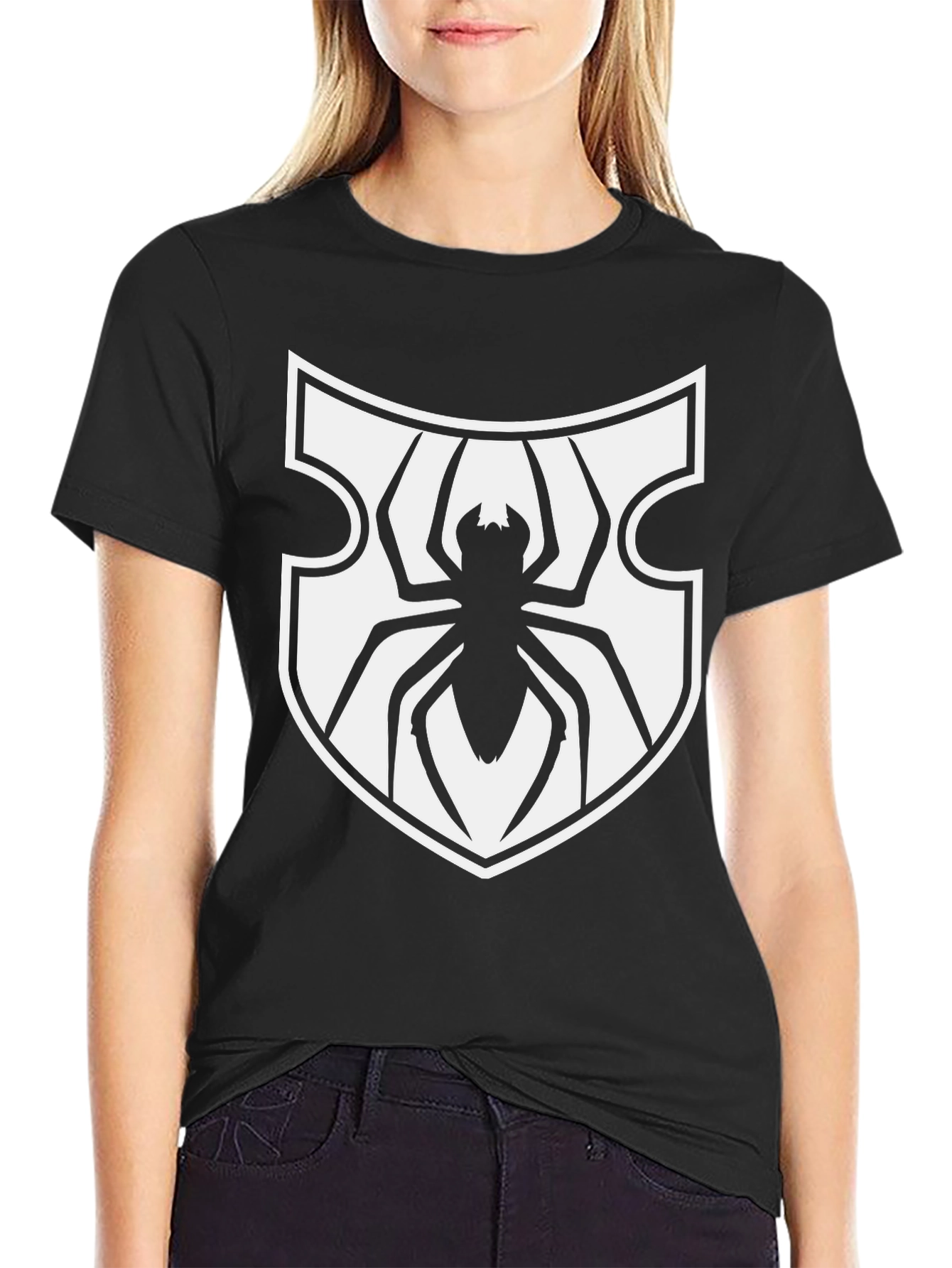 Spider Shield Graphic Tee - Black Cotton Blend