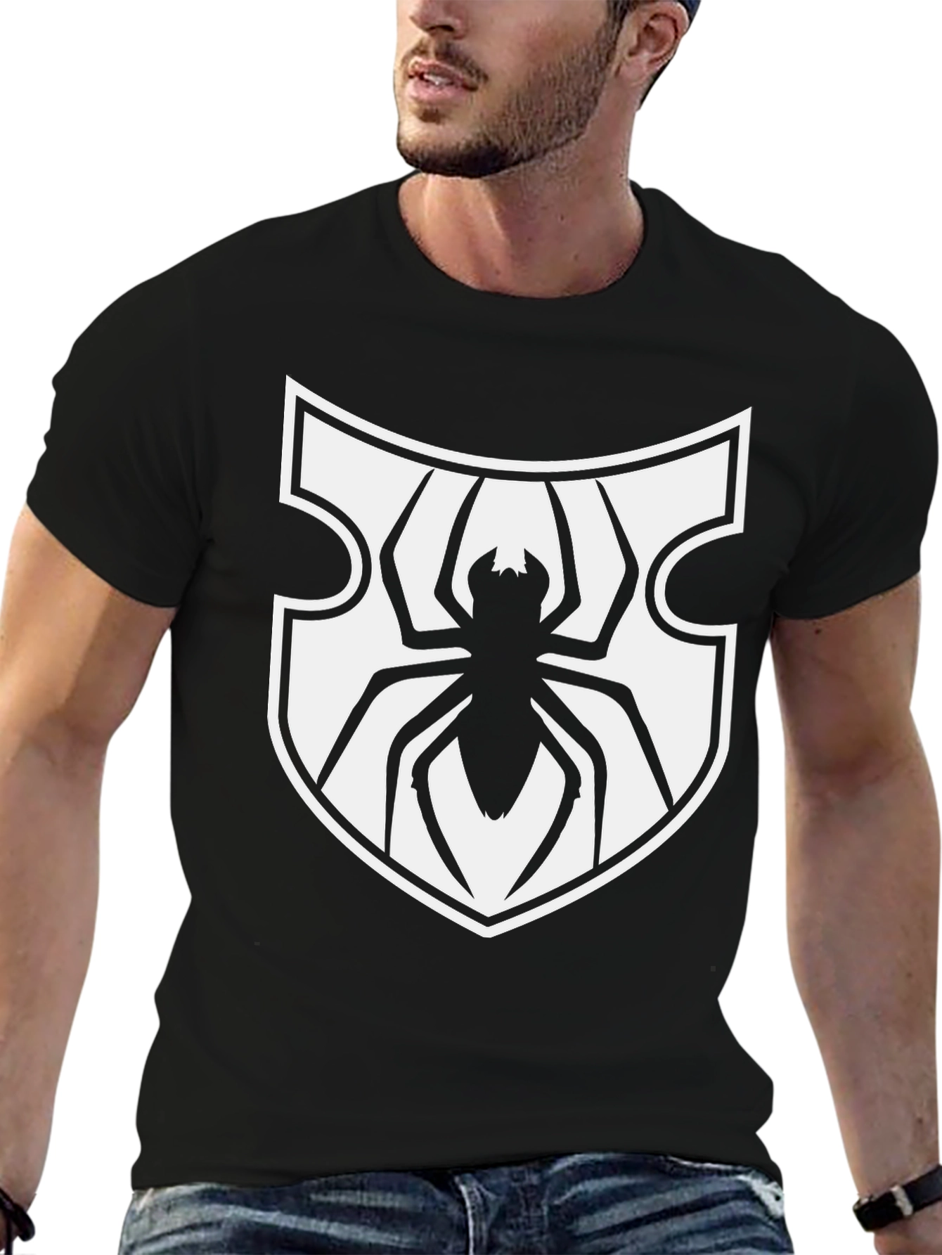 Spider Shield Graphic Tee - Black Cotton Blend