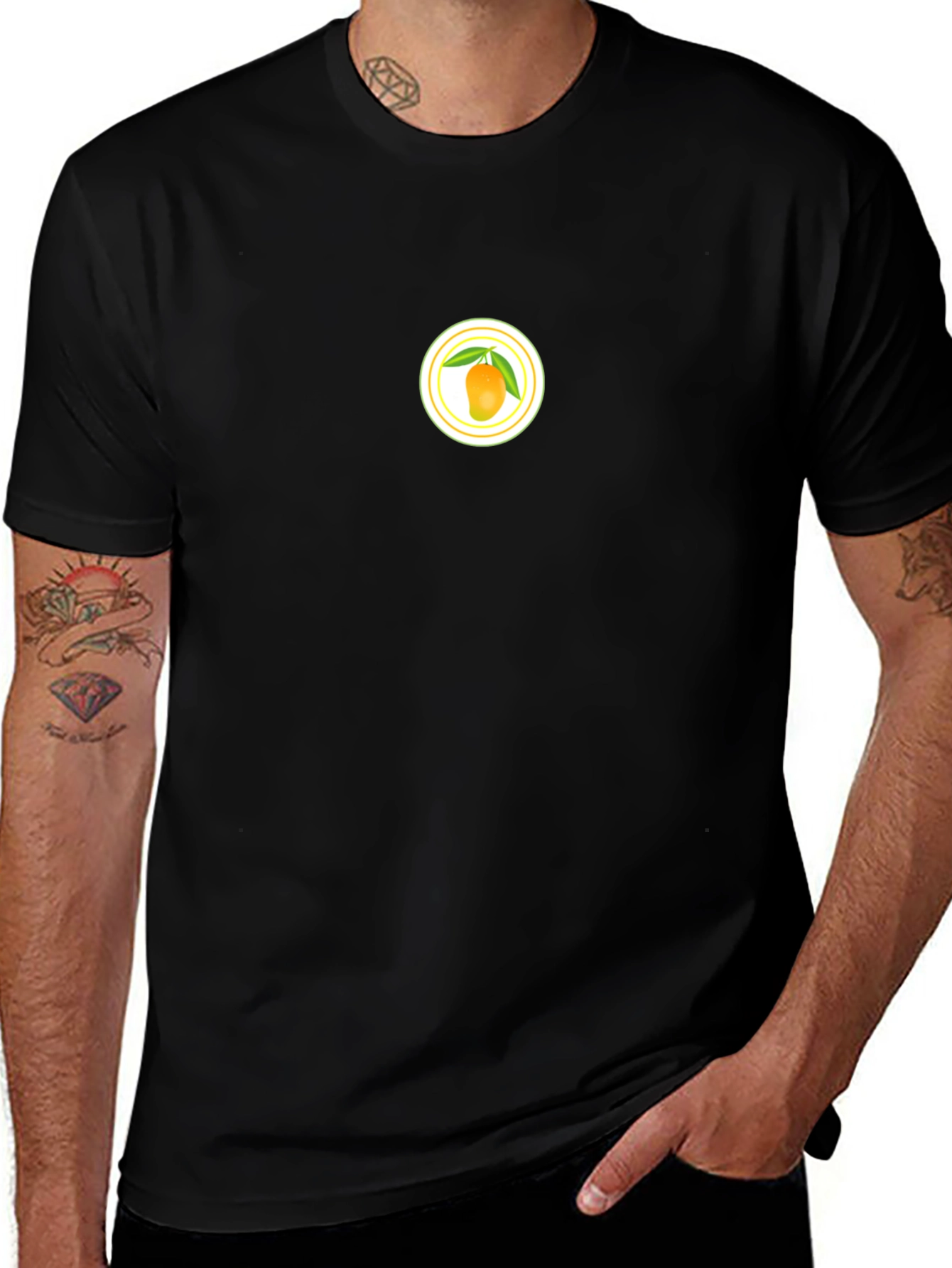 Mango Graphic Tee - Casual Black T-Shirt