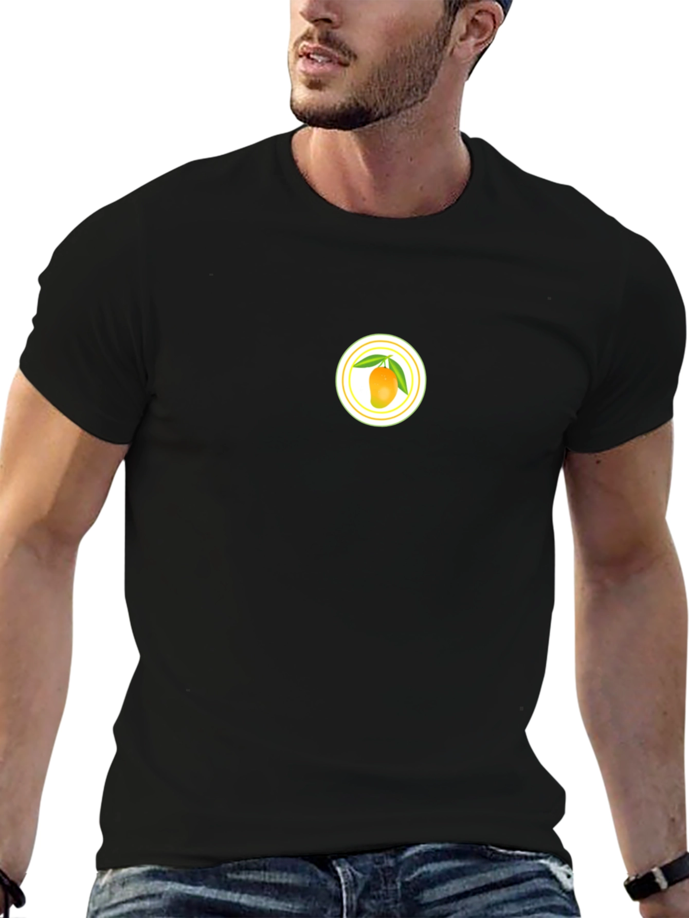 Mango Graphic Tee - Casual Black T-Shirt