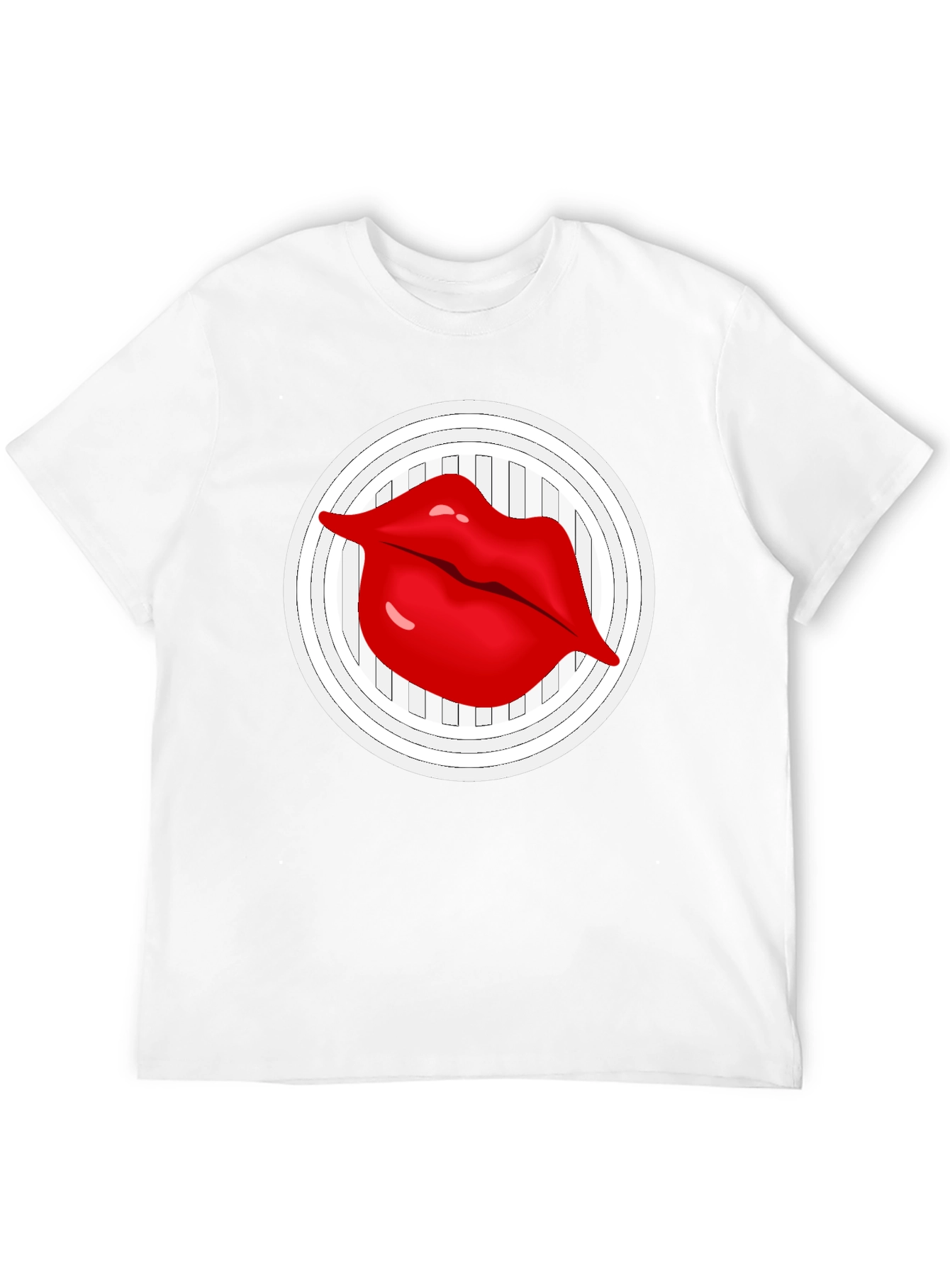 Lip Graphic Black Crew Neck T-Shirt