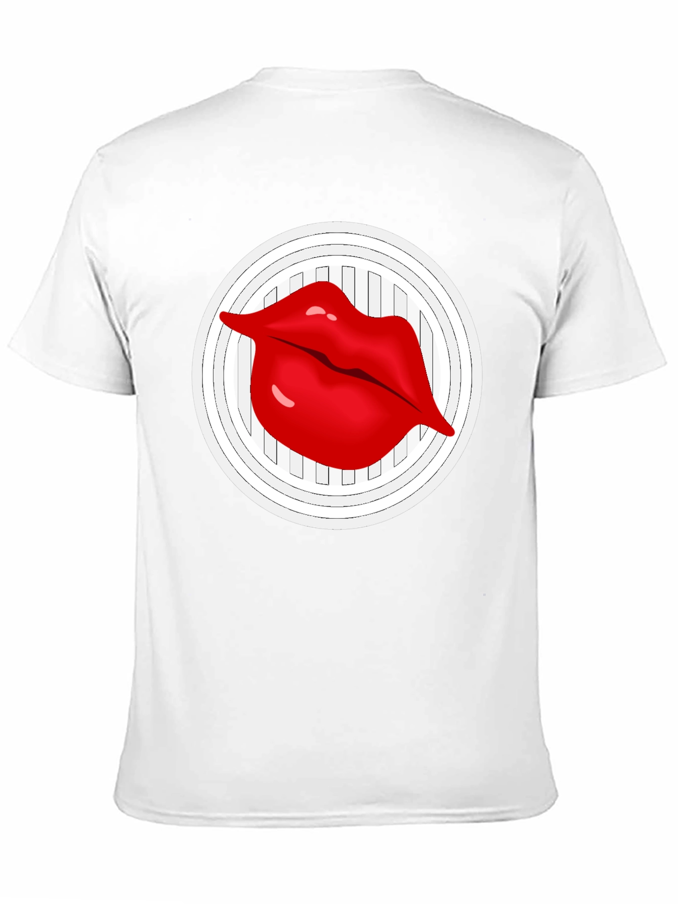 Lip Graphic Black Crew Neck T-Shirt