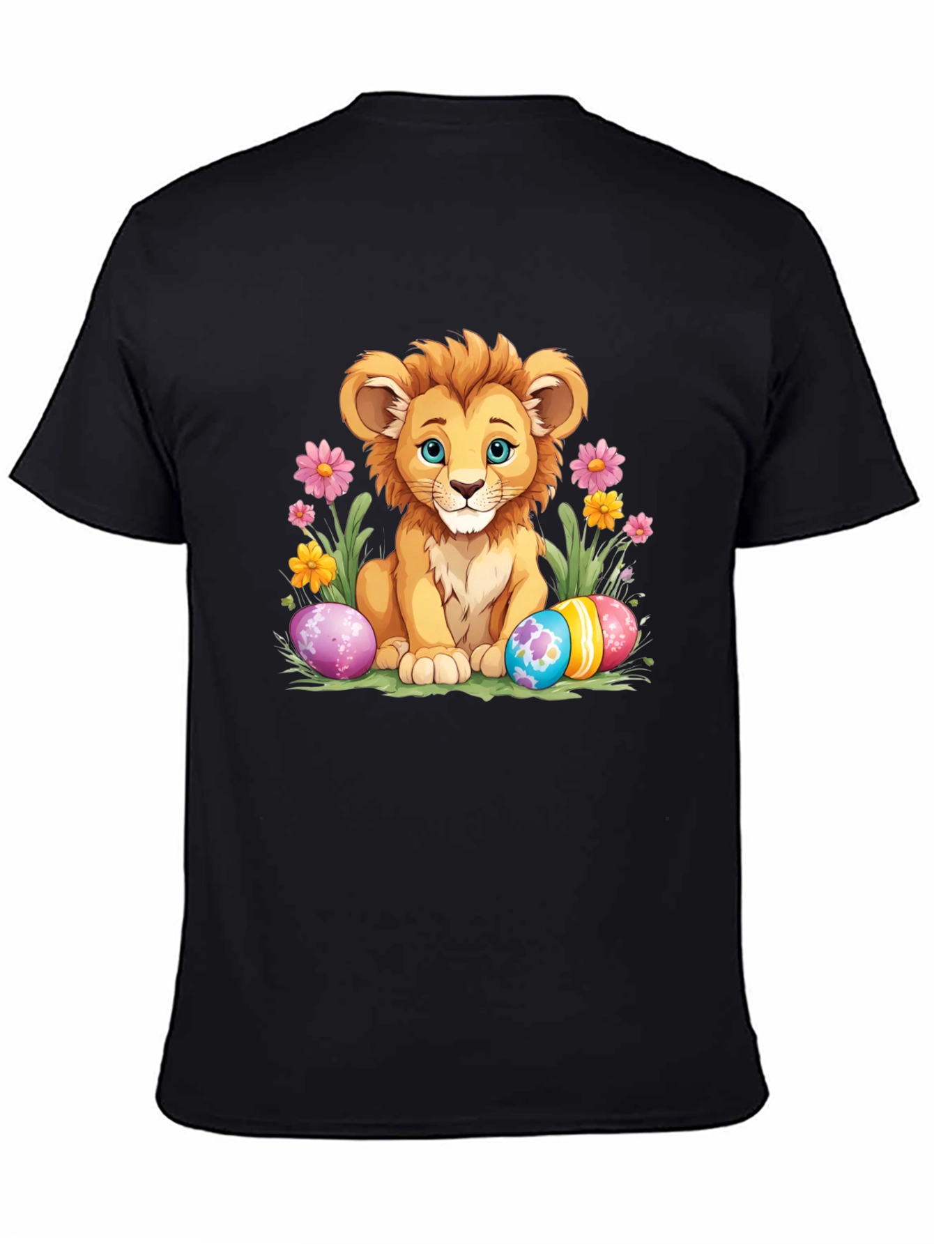 Cute Lion Easter Eggs Graphic T-Shirt