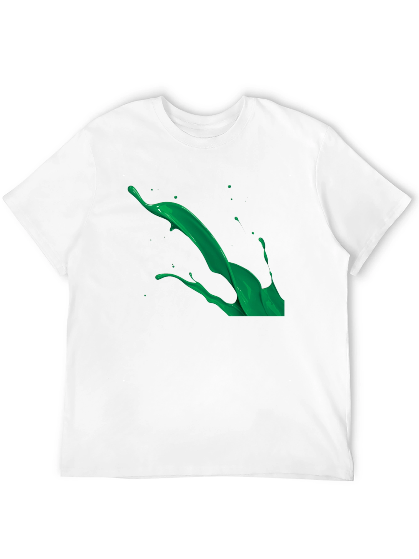 Green Splash Graphic Black T-Shirt
