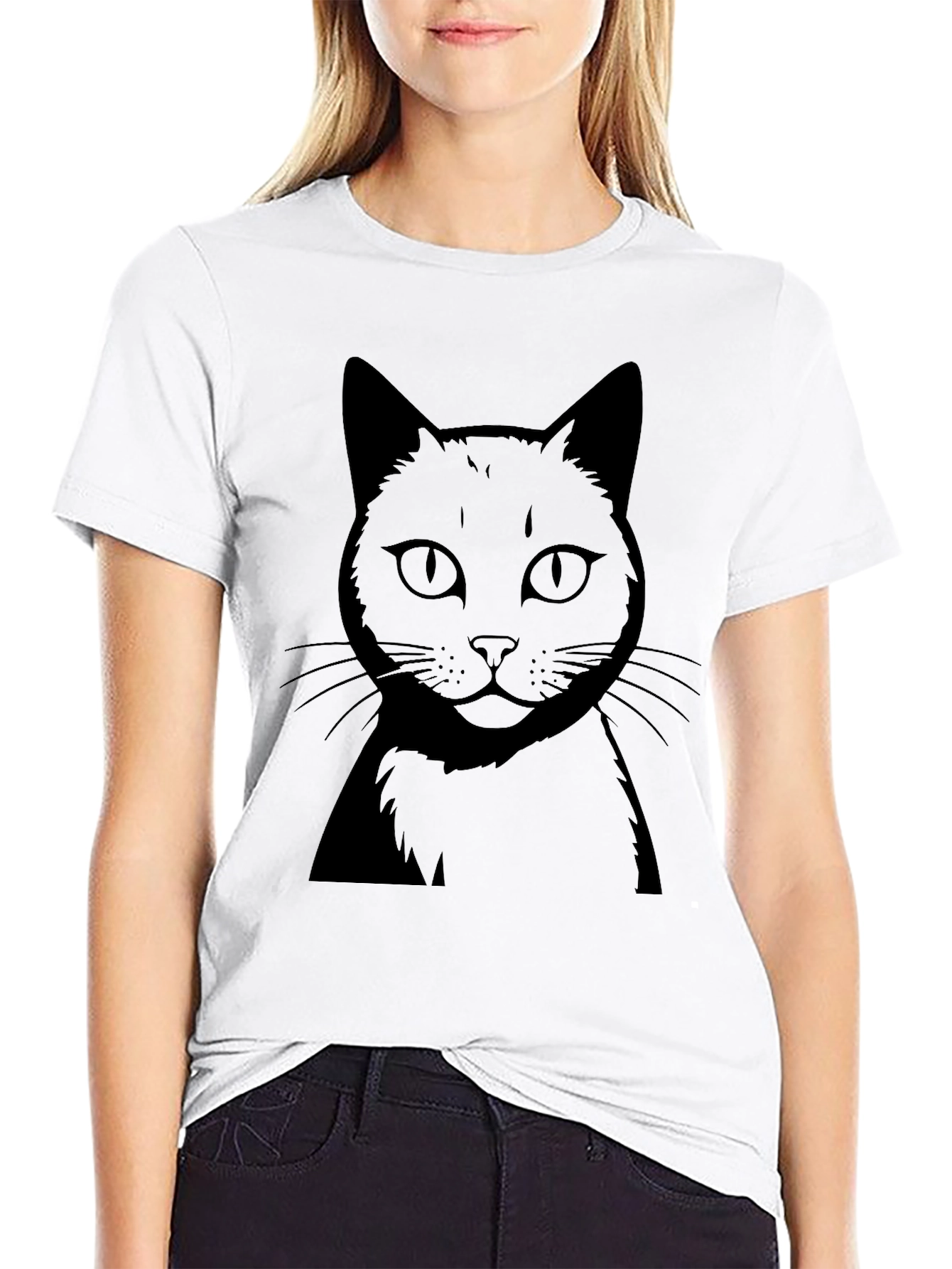 Black Cat Graphic T-Shirt - Mens Crew Neck Tee