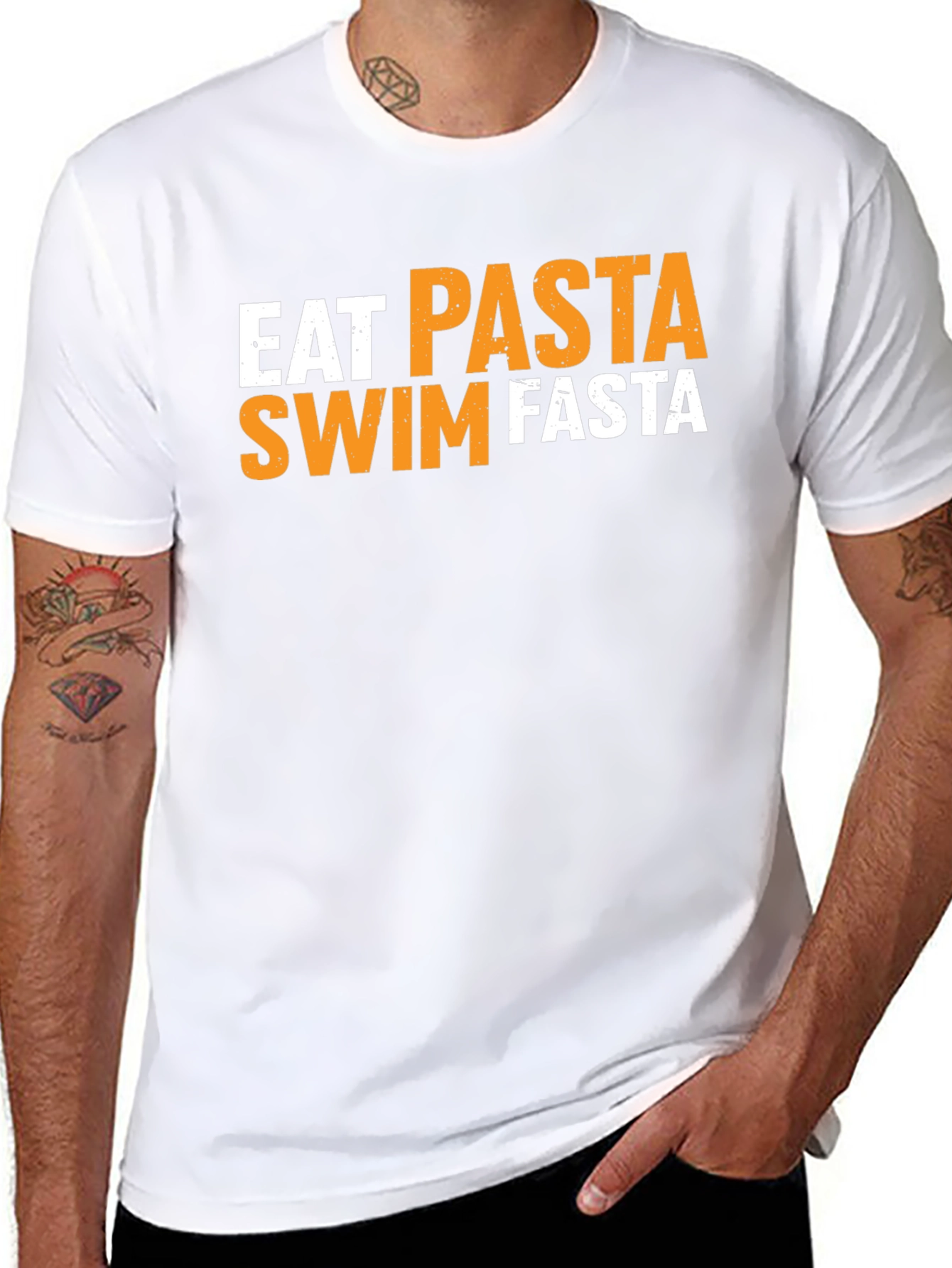 Eat Pasta Swim Fasta Black T-Shirt