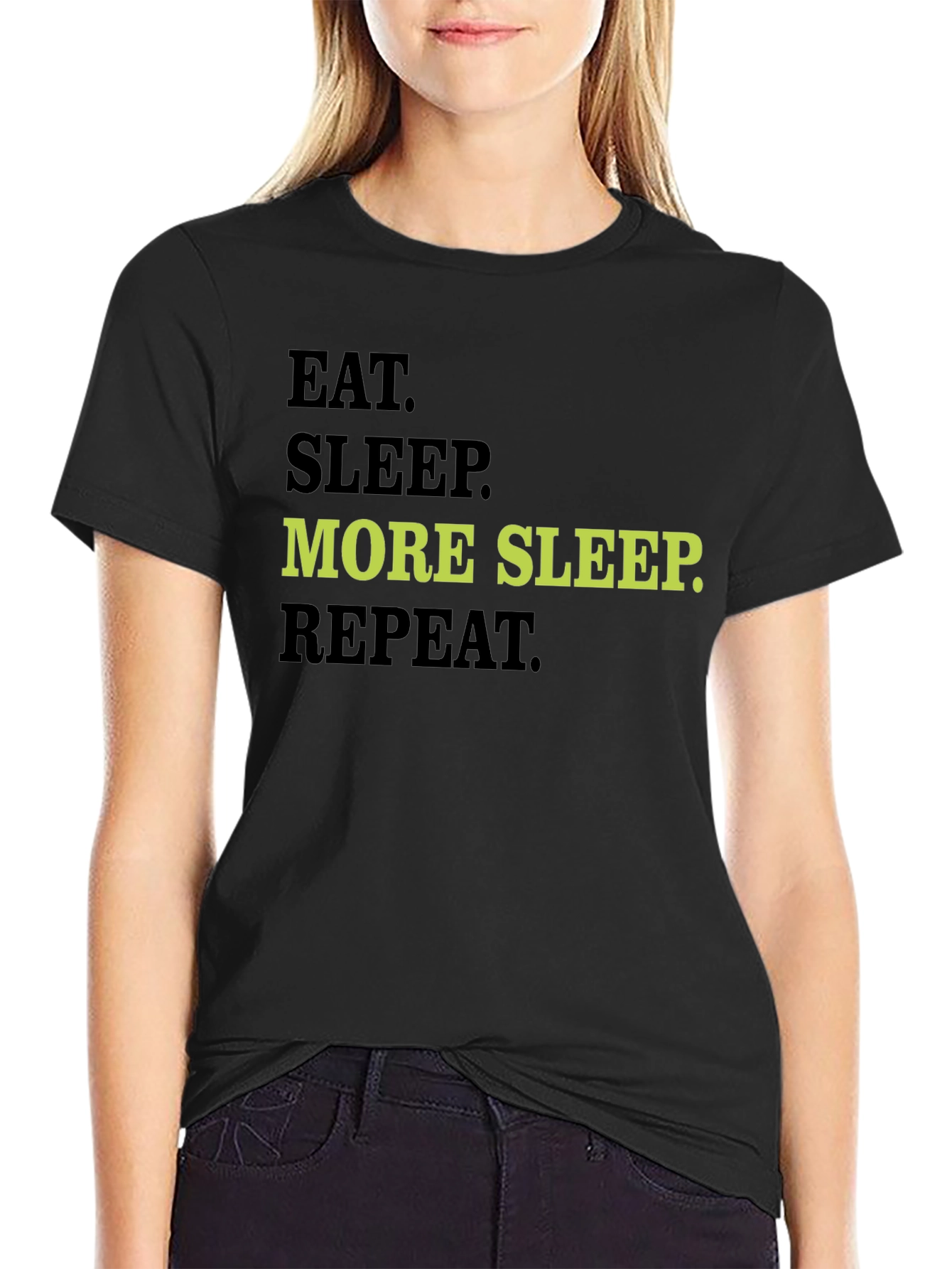 Eat Sleep More Sleep Repeat Graphic Tee