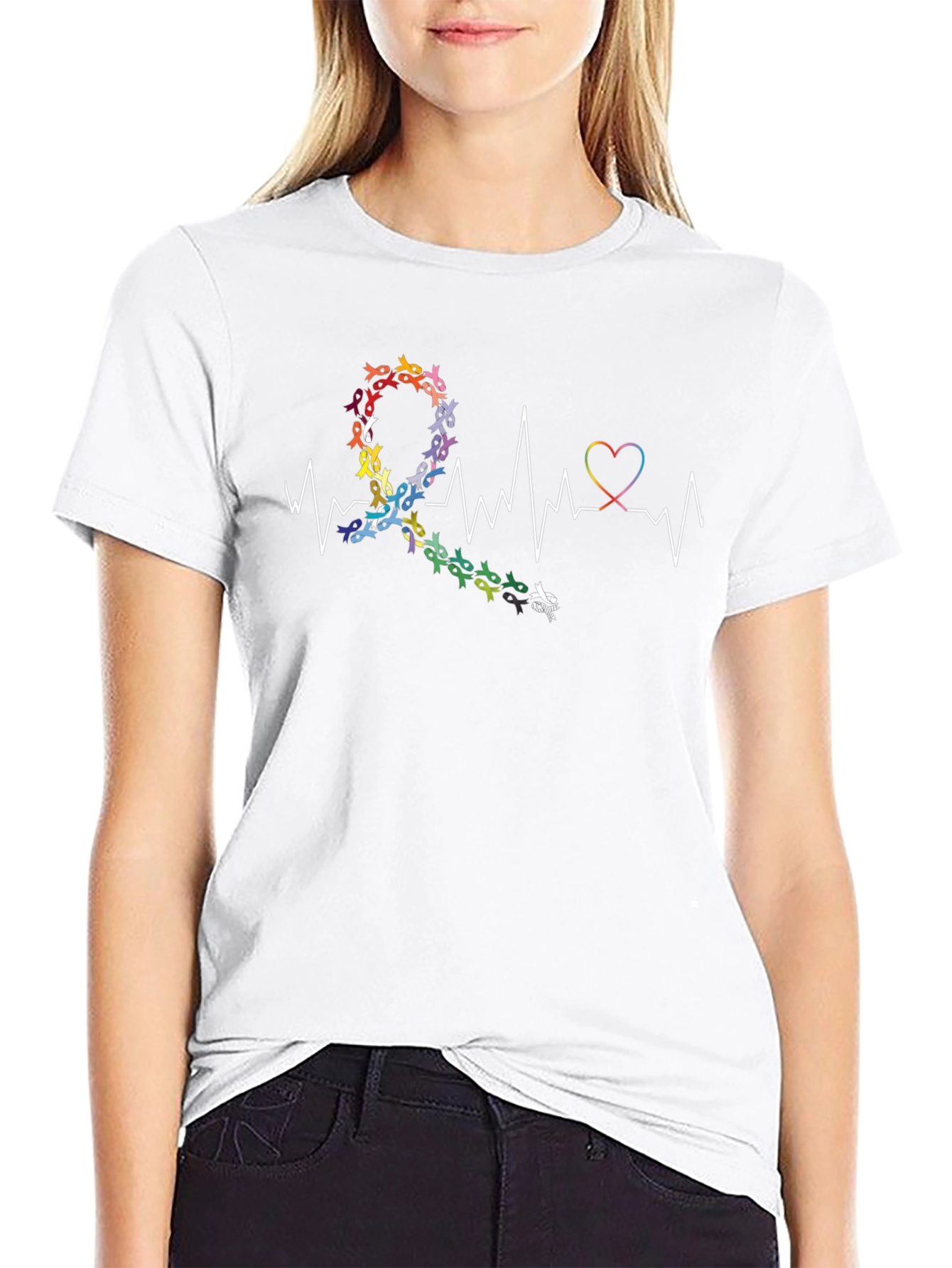 Autism Awareness Ribbon Heartbeat T-Shirt