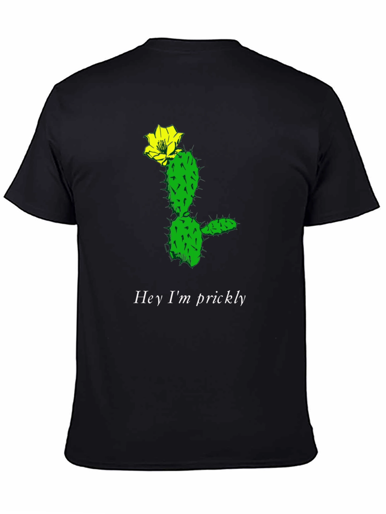 Prickly Cactus Graphic T-Shirt - Black