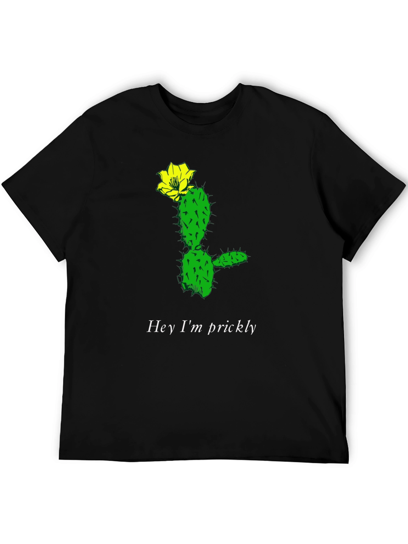 Prickly Cactus Graphic T-Shirt - Black