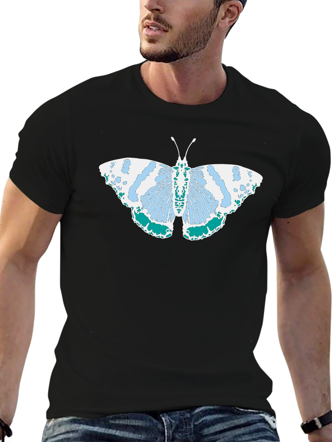 Butterfly Graphic Tee - Black Cotton Comfort