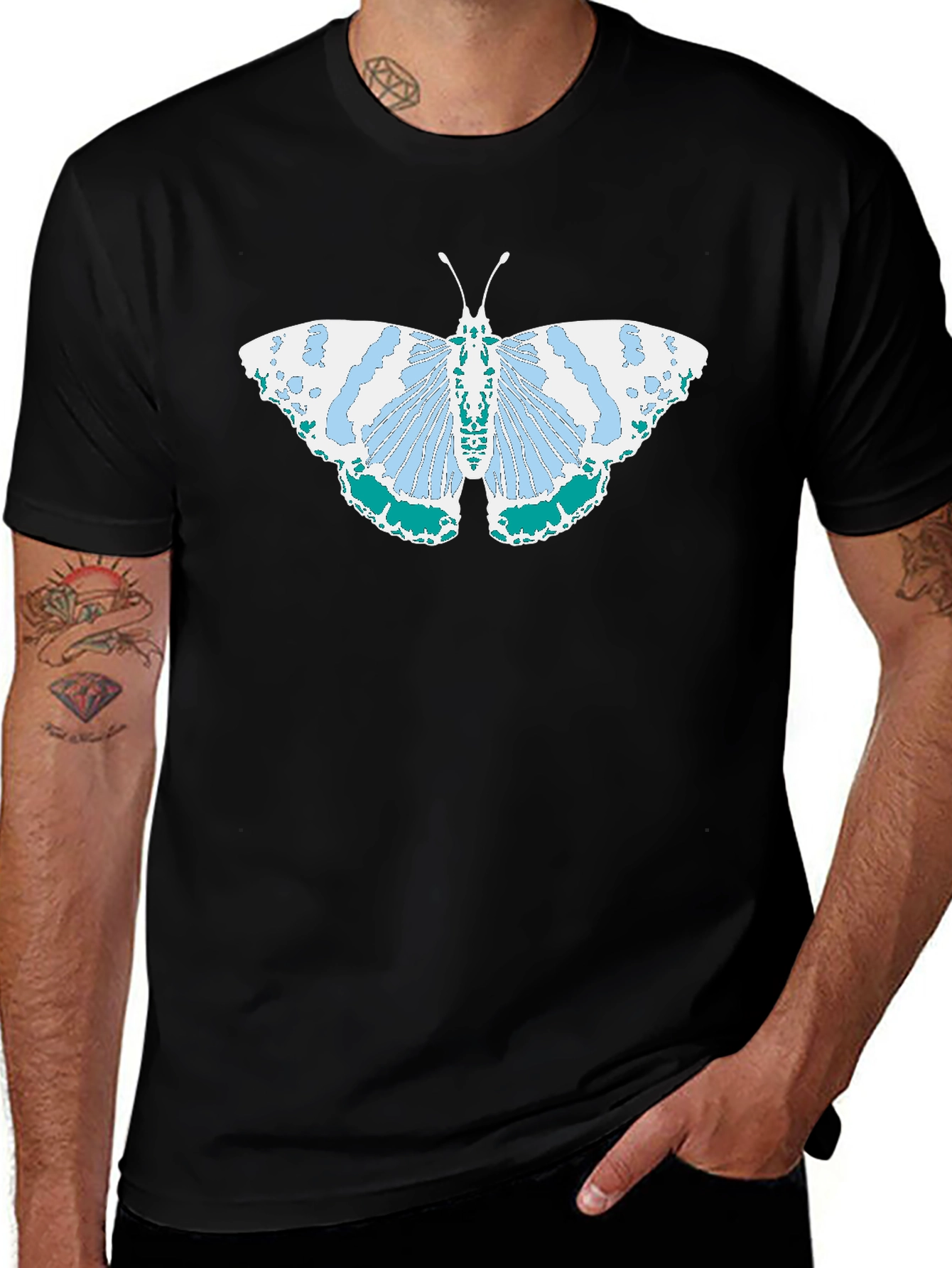 Butterfly Graphic Tee - Black Cotton Comfort