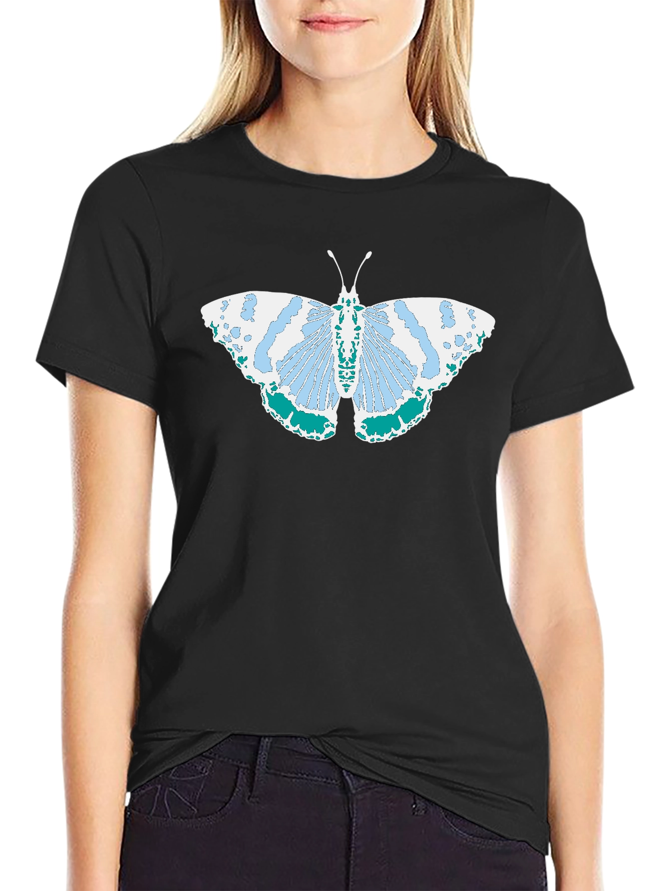 Butterfly Graphic Tee - Black Cotton Comfort