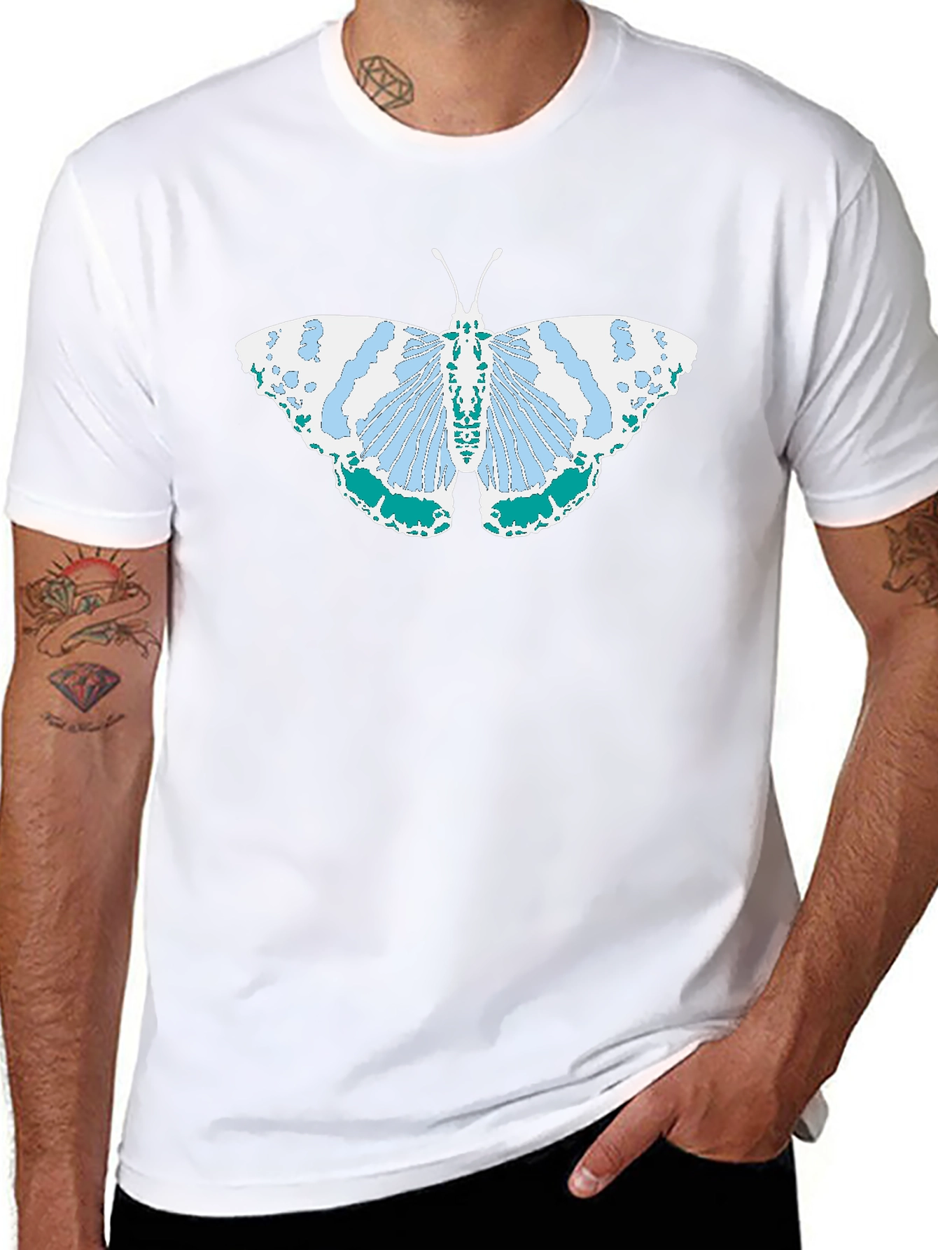 Butterfly Graphic Tee - Black Cotton Comfort