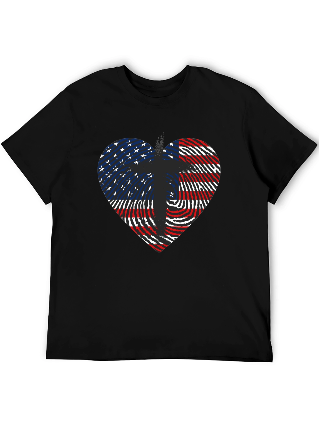 American Flag Heart Patriotic Graphic Tee