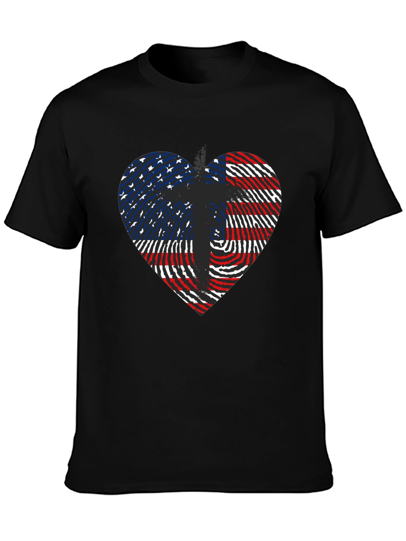 American Flag Heart Patriotic Graphic Tee