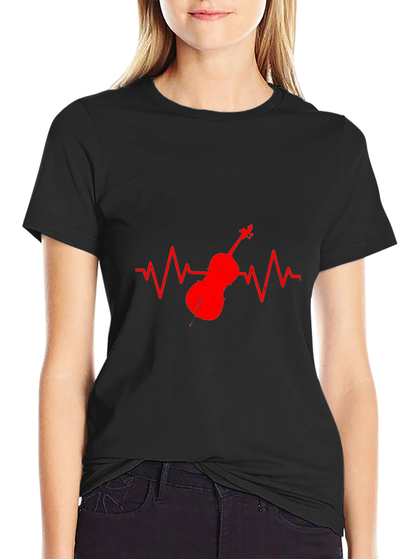 Music Heartbeat T-Shirt - Cello Design