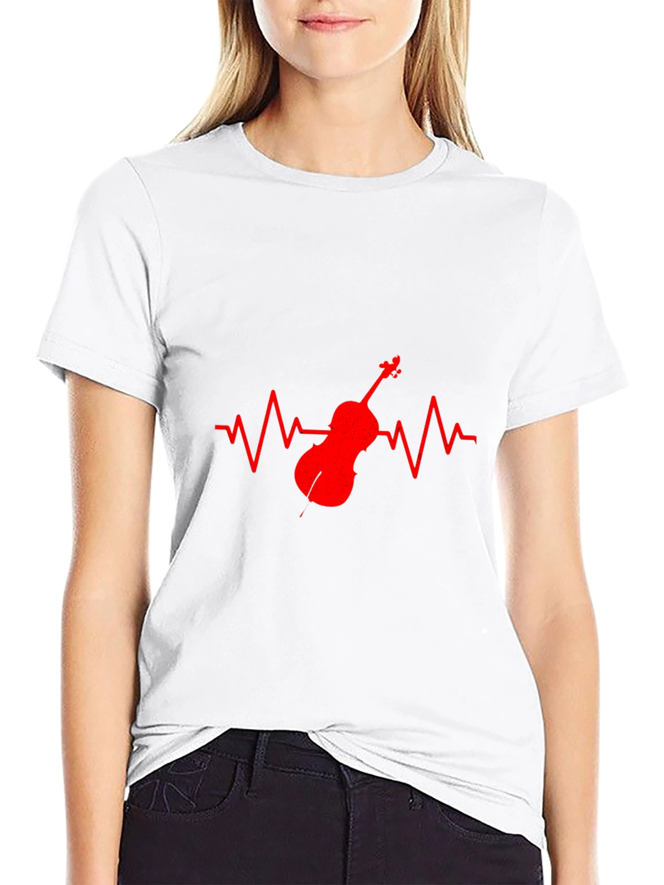 Music Heartbeat T-Shirt - Cello Design
