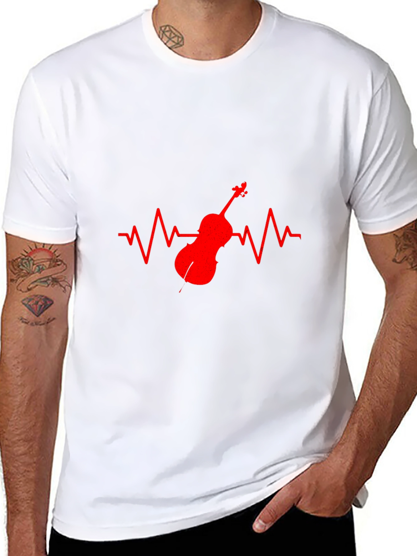 Music Heartbeat T-Shirt - Cello Design