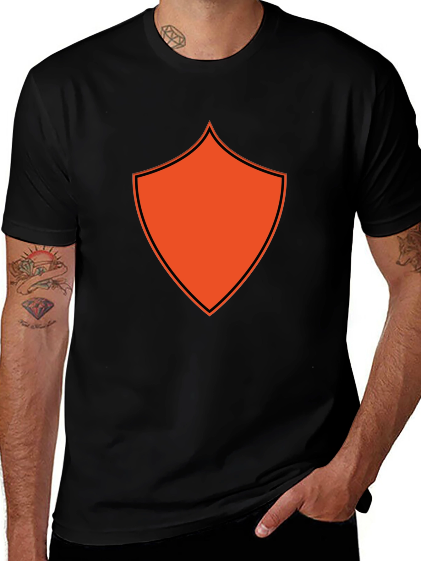 Black Shield Graphic Tee - Modern Style