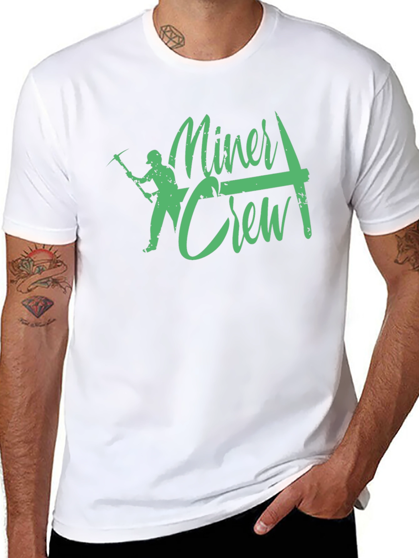 Miner Crew T-Shirt Black Graphic Tee