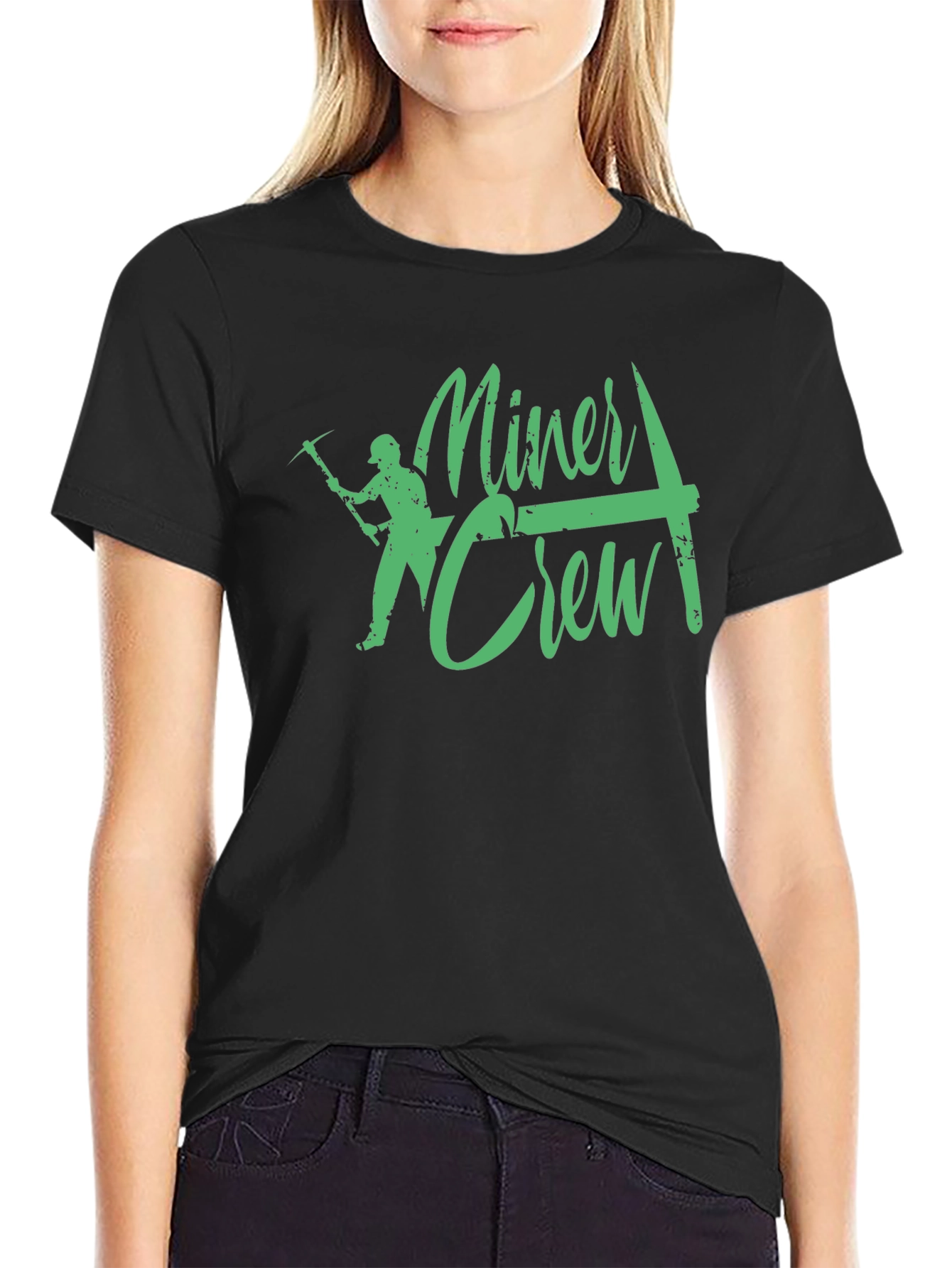 Miner Crew T-Shirt Black Graphic Tee
