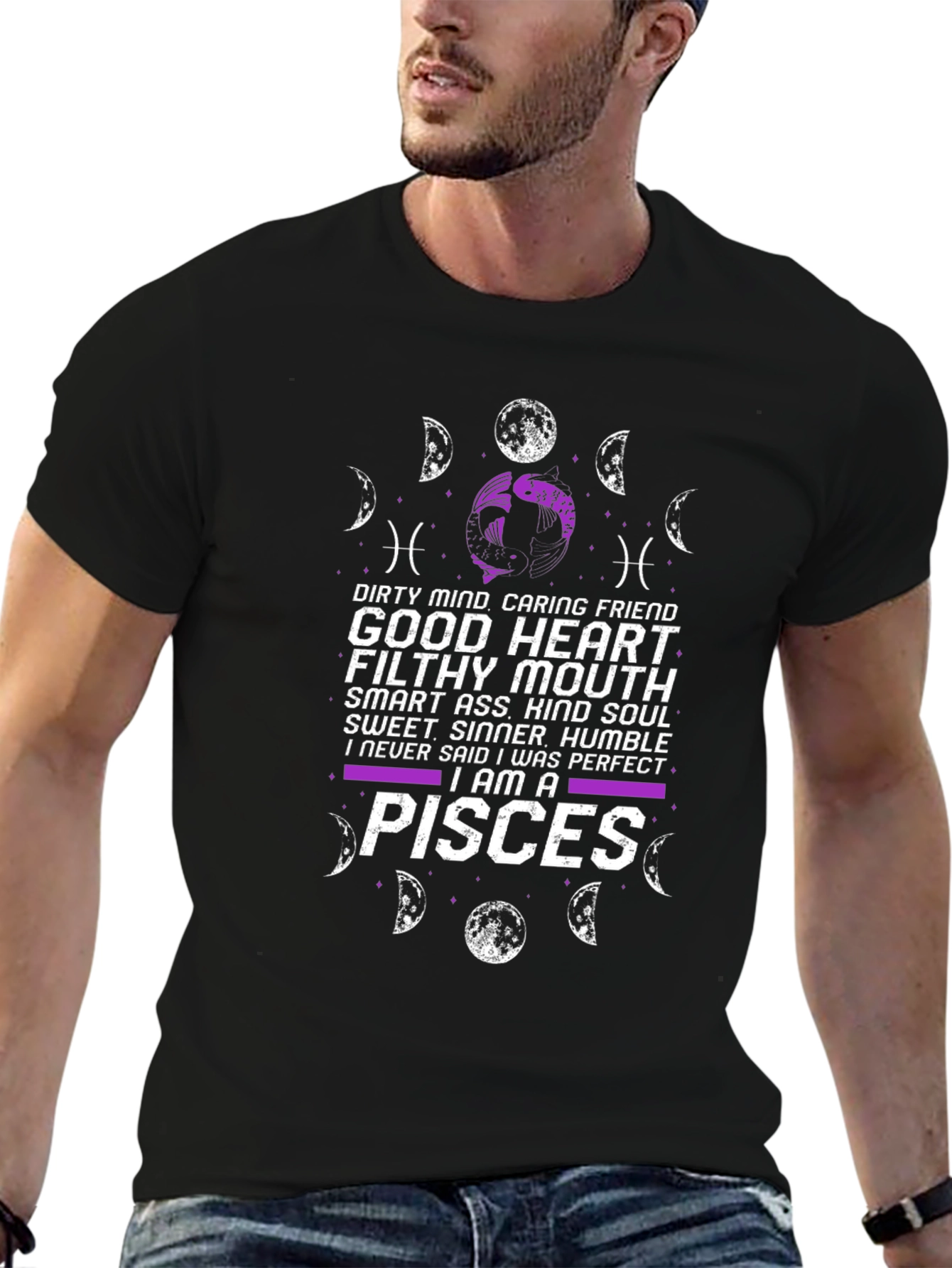 Pisces Zodiac T-Shirt: Good Heart Filthy Mouth
