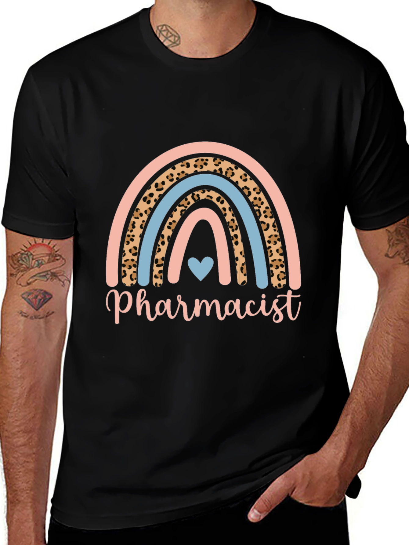 Pharmacist Rainbow Leopard Print T-Shirt