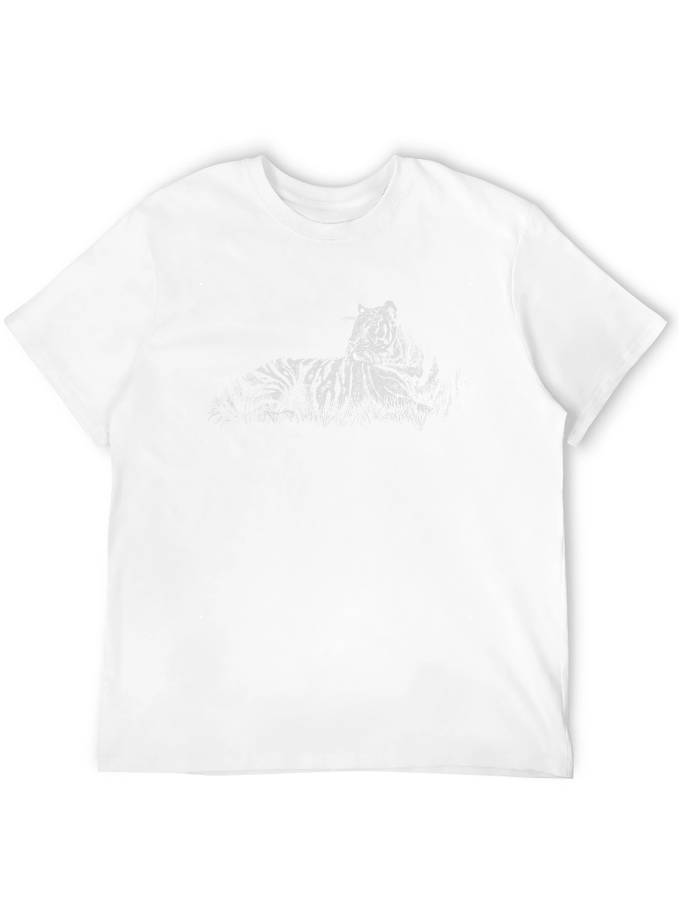 Black Graphic Tee with Tiger Print