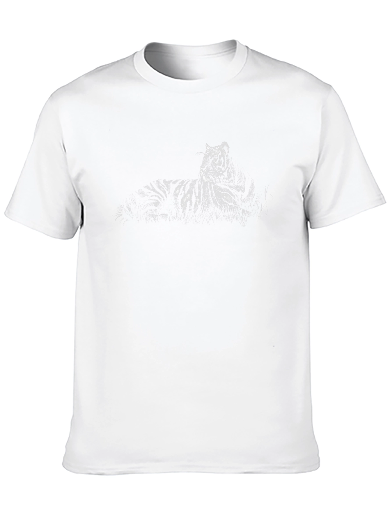 Black Graphic Tee with Tiger Print