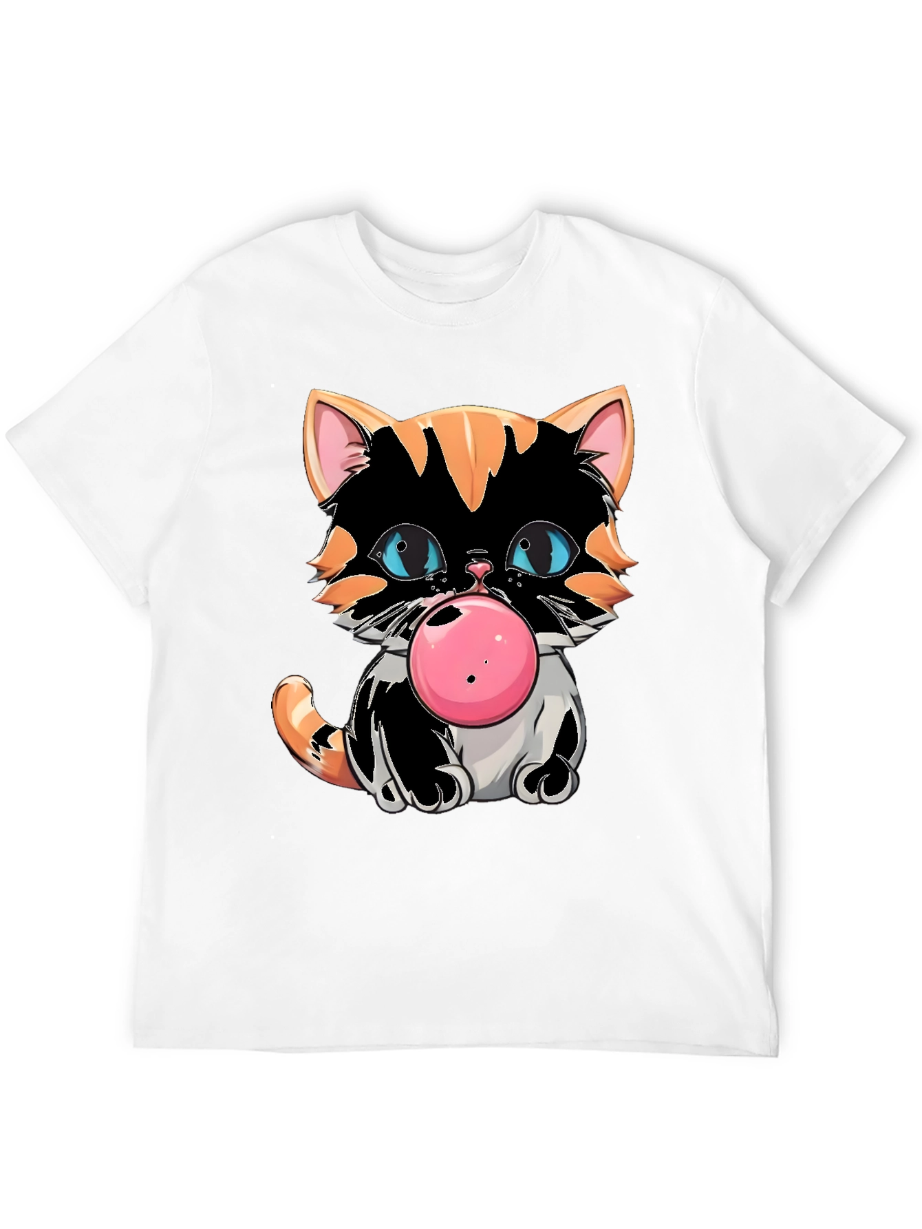 Bubble Gum Cat Graphic Tee - Cool Kitten Design
