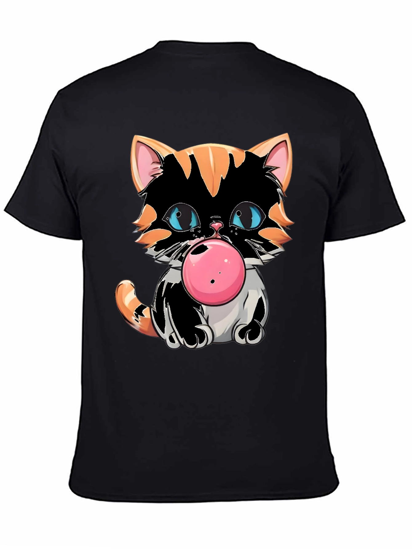 Bubble Gum Cat Graphic Tee - Cool Kitten Design