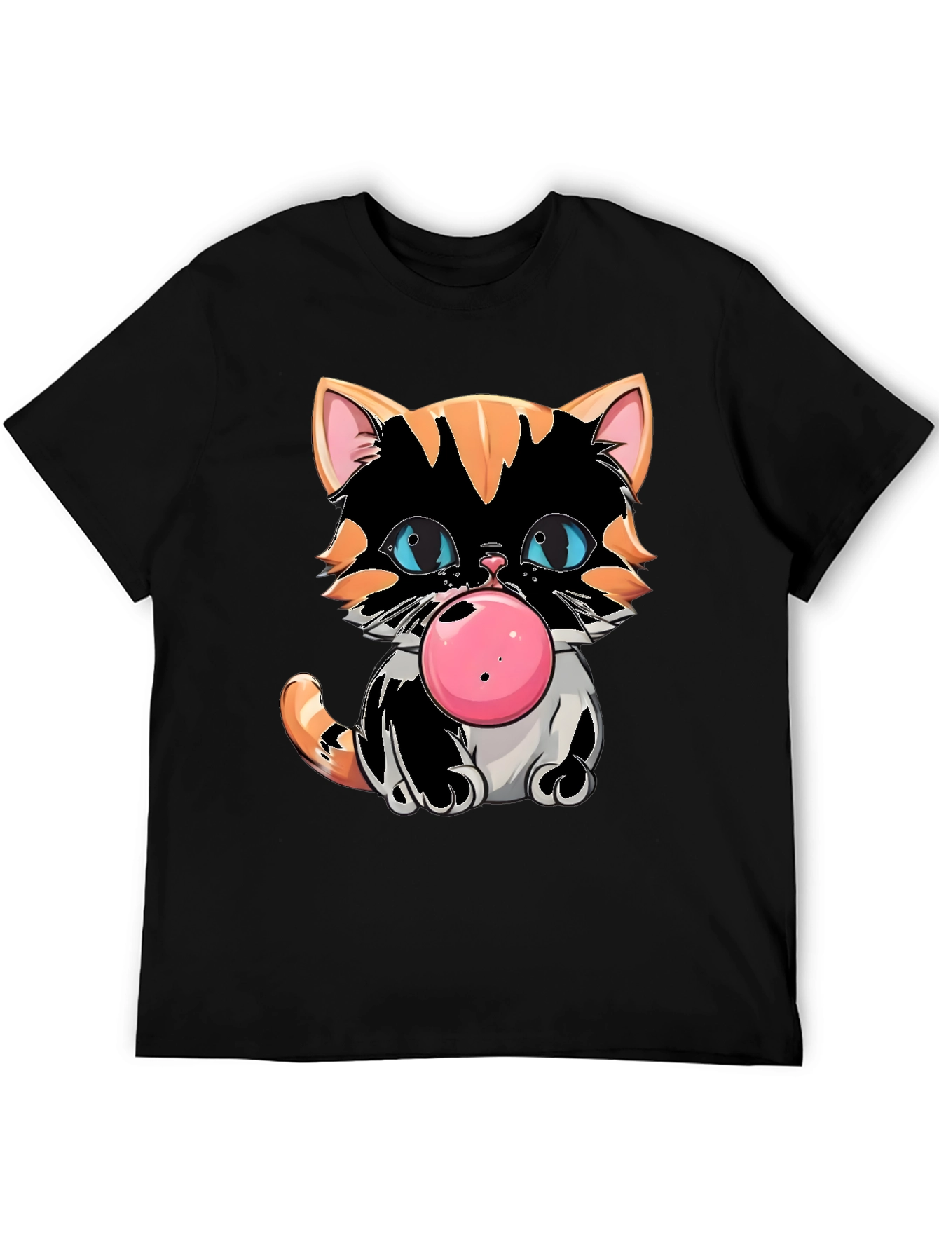 Bubble Gum Cat Graphic Tee - Cool Kitten Design