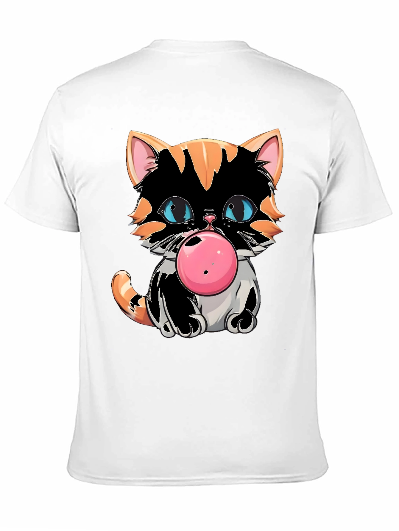 Bubble Gum Cat Graphic Tee - Cool Kitten Design